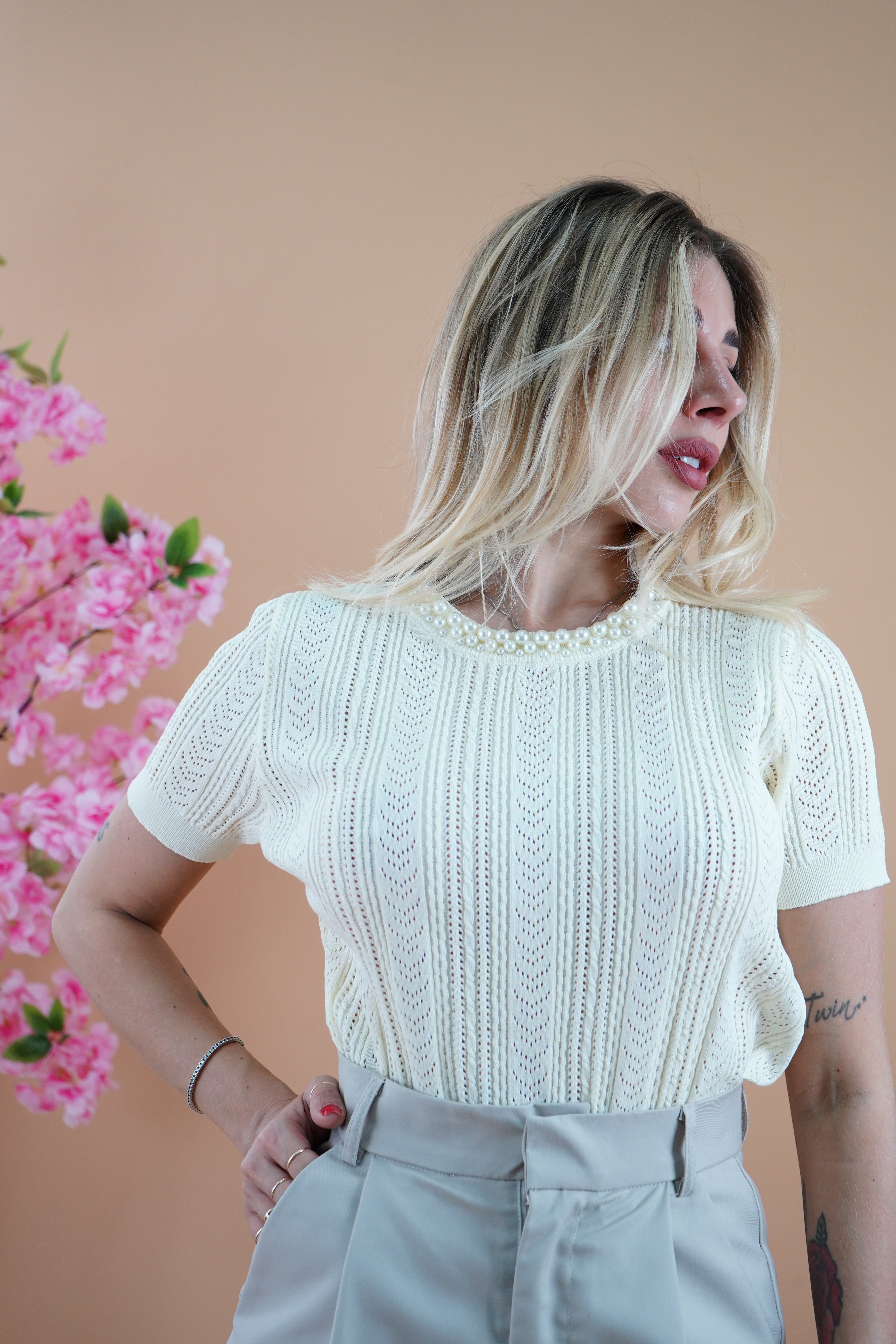 MAGLIA MARZIA GIALLO BURRO