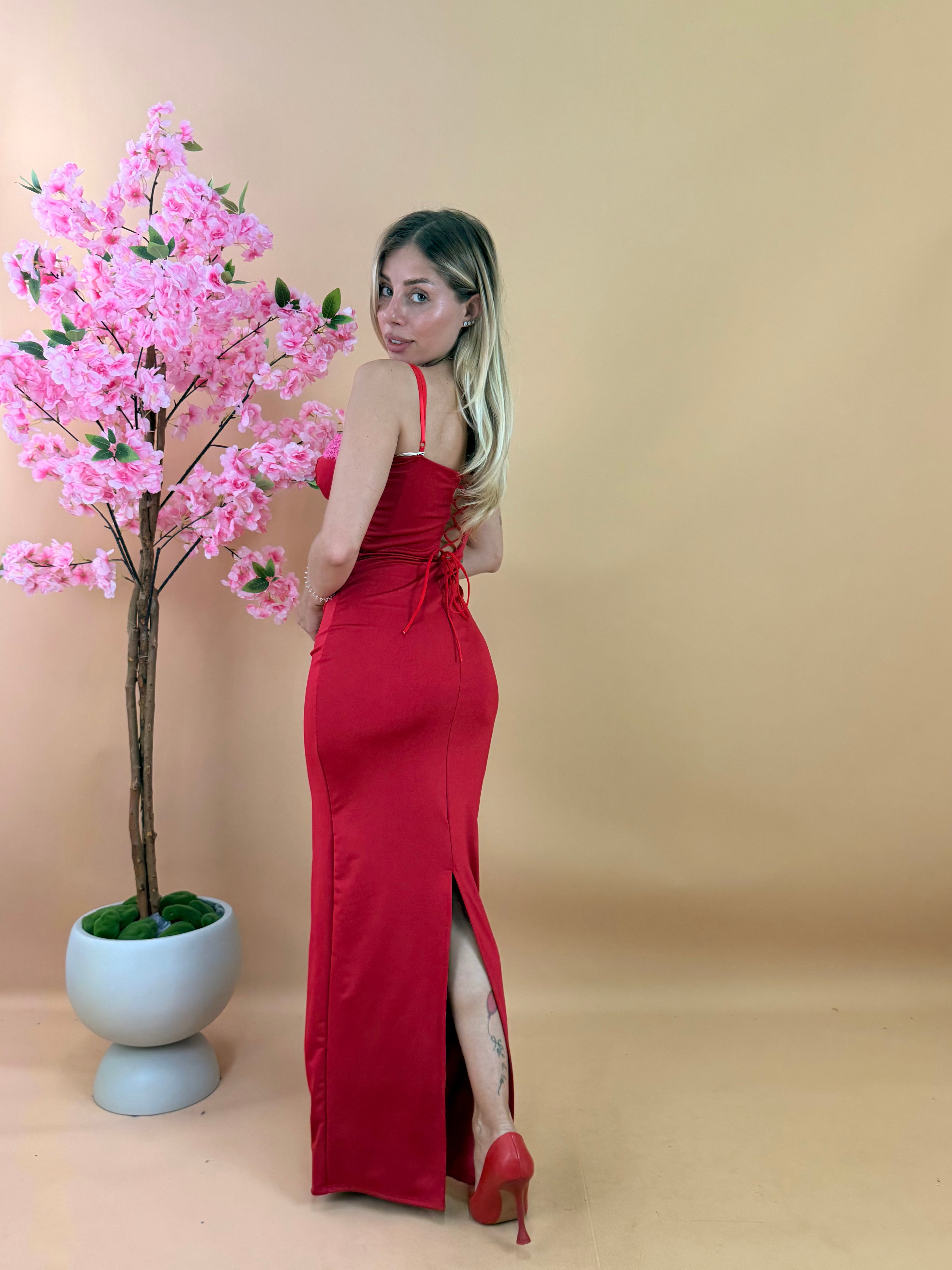 LONG DRESS BODRUM ROSSO