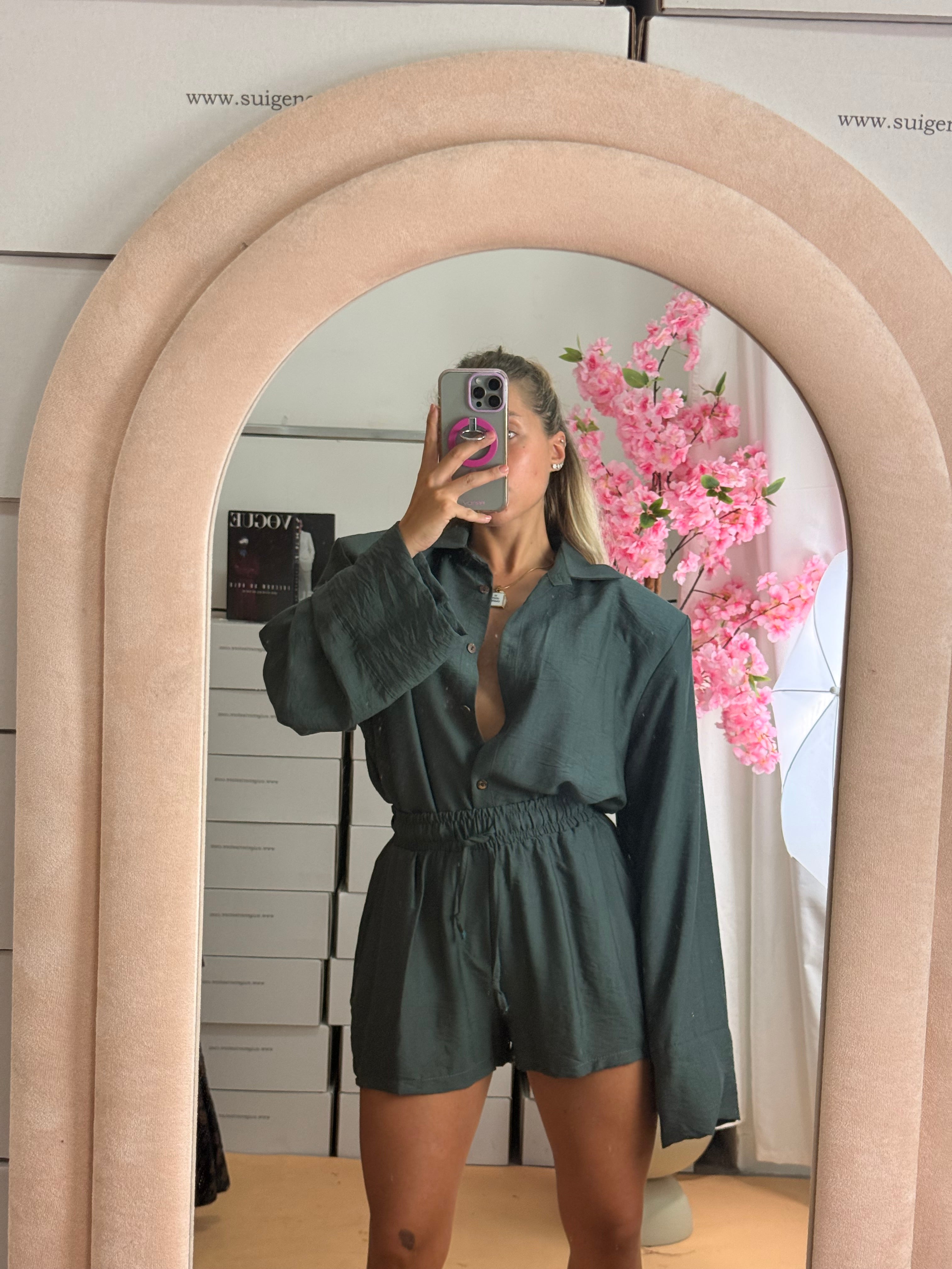COORDINATO EVA VERDE PETROLIO