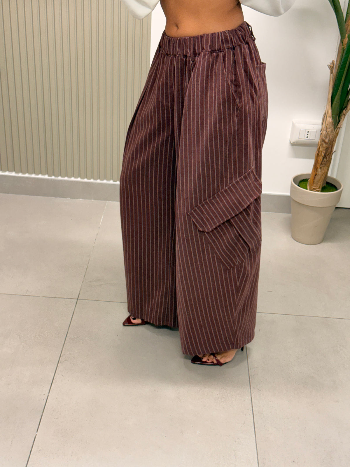PANTALONE CARGO GESSATO BORDEAUX