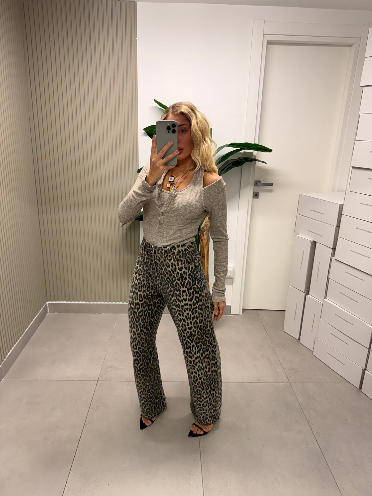JEANS BALLON ANIMALIER