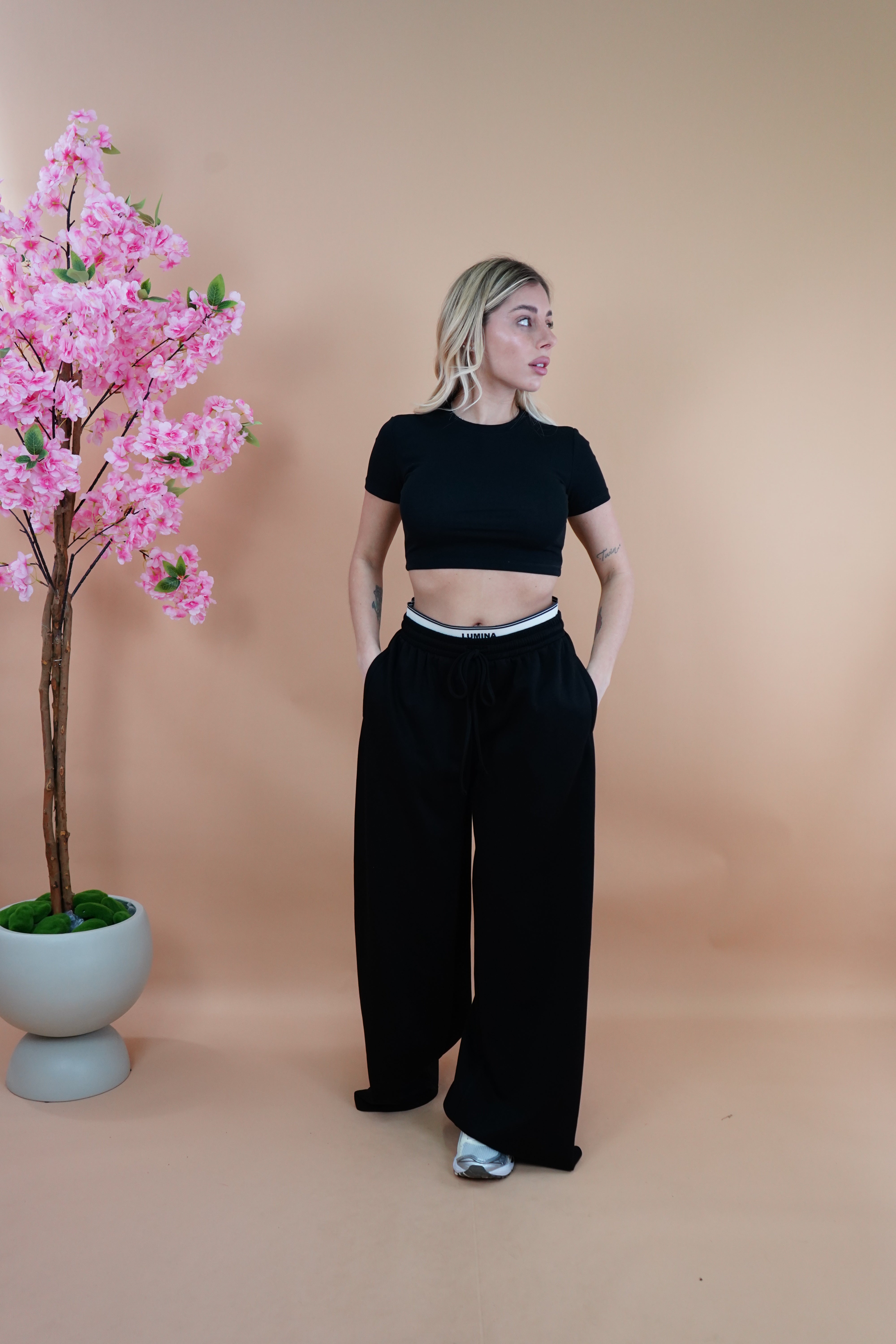 PANTALONE TUTA LUMINA NERO