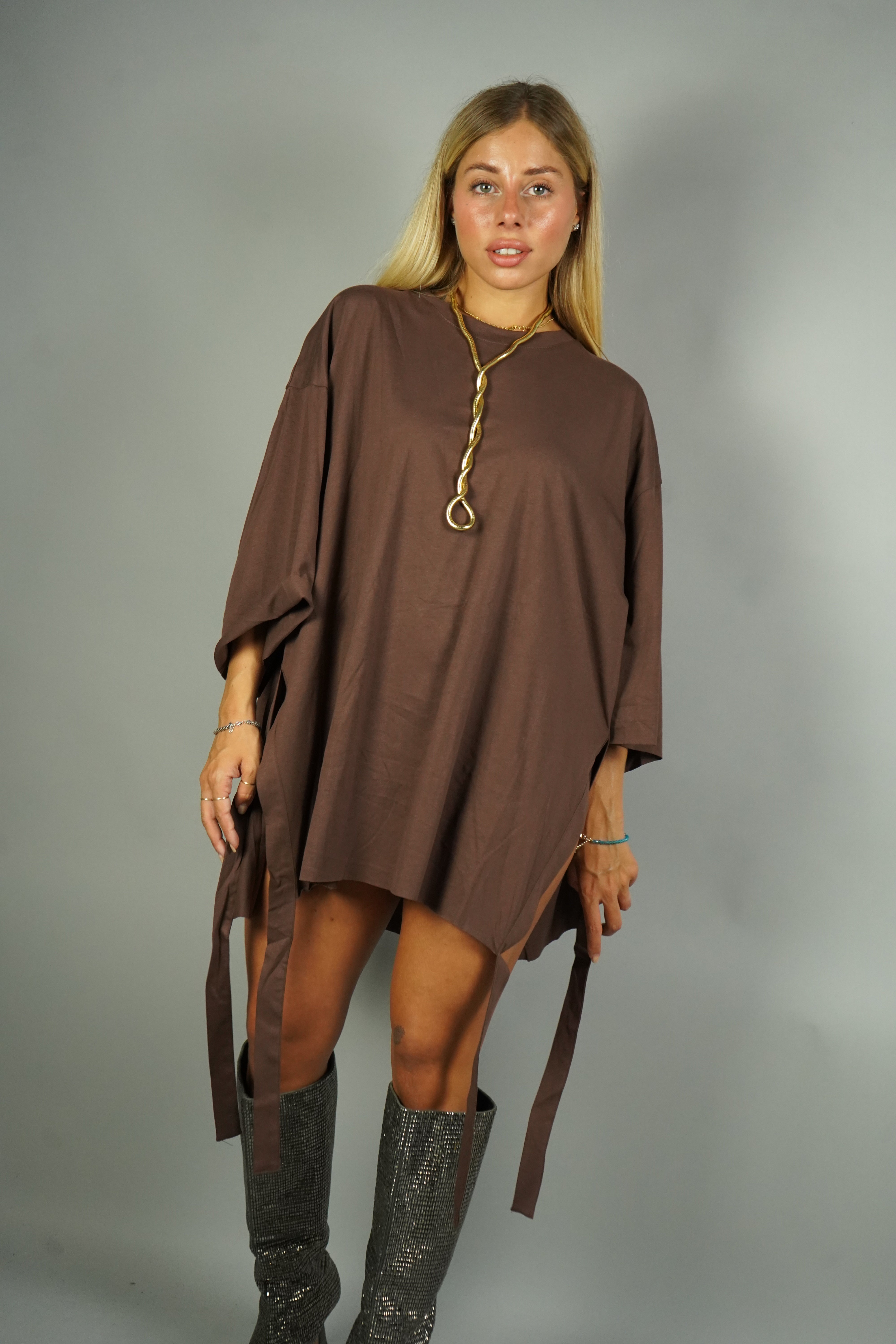 MAXI T-SHIRT MARIKA MARRONE