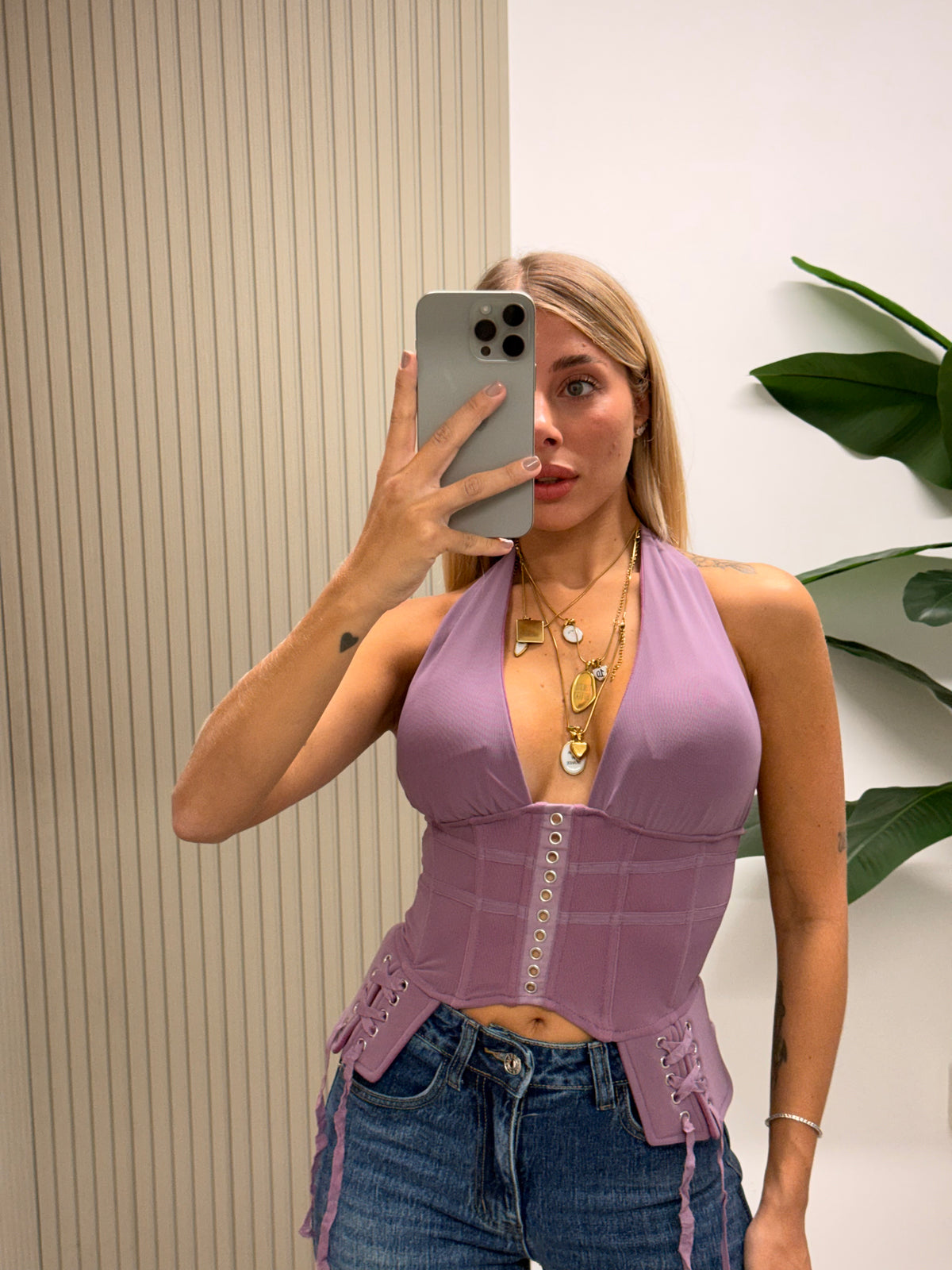 TOP BRIGIDA LILLA