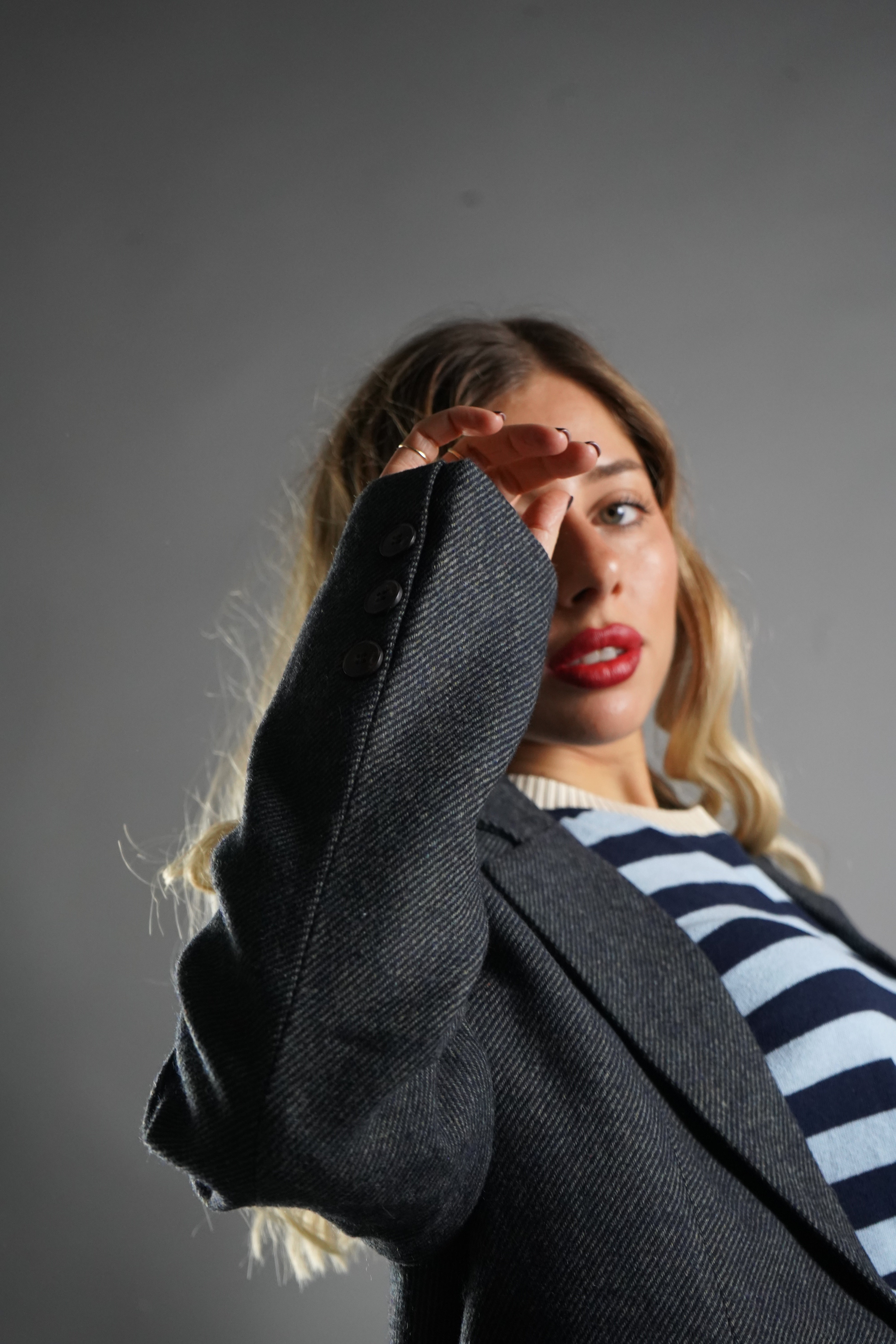 BLAZER LANA TRAPUNTATO GRIGIO