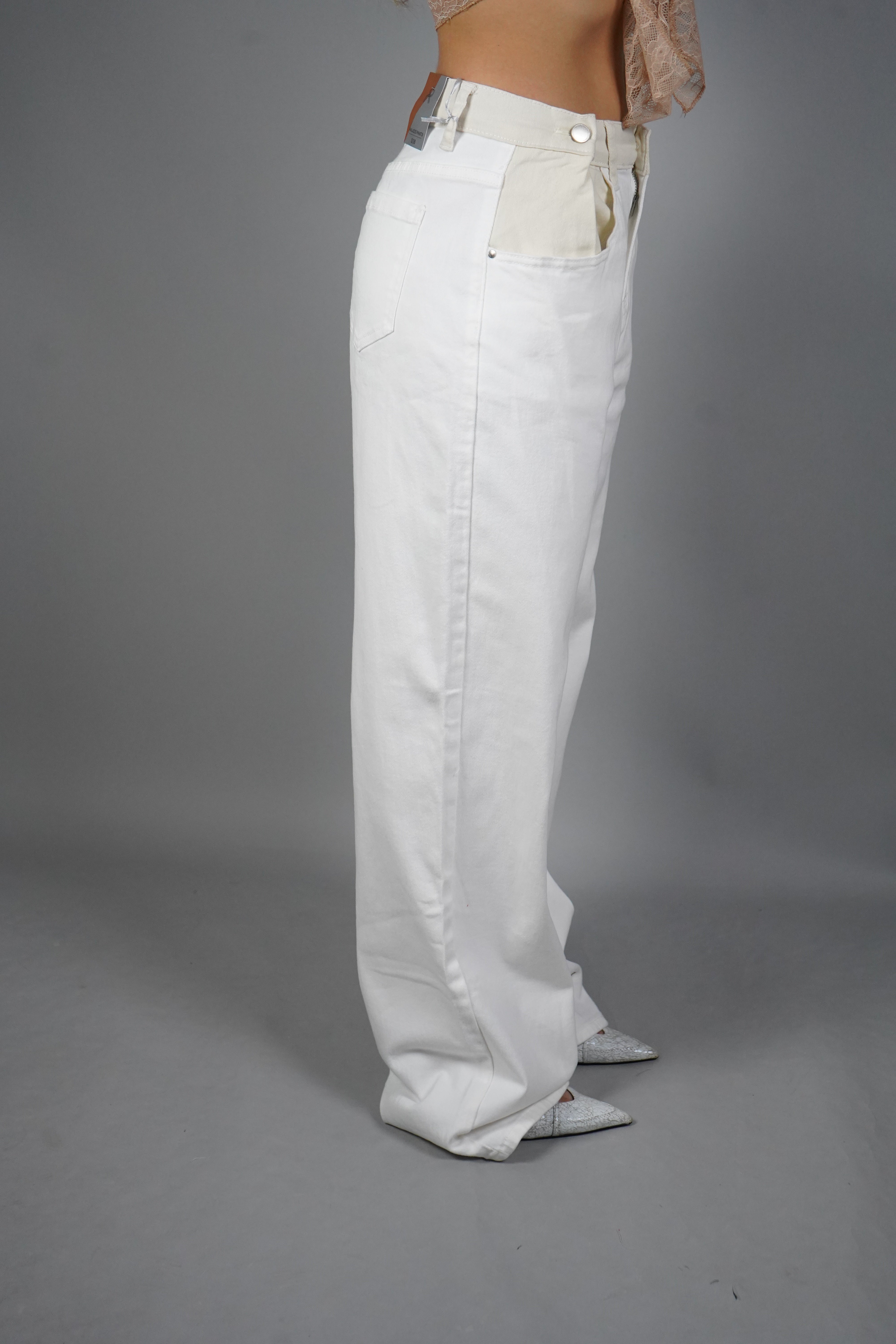 JEANS BAGGY BIANCO