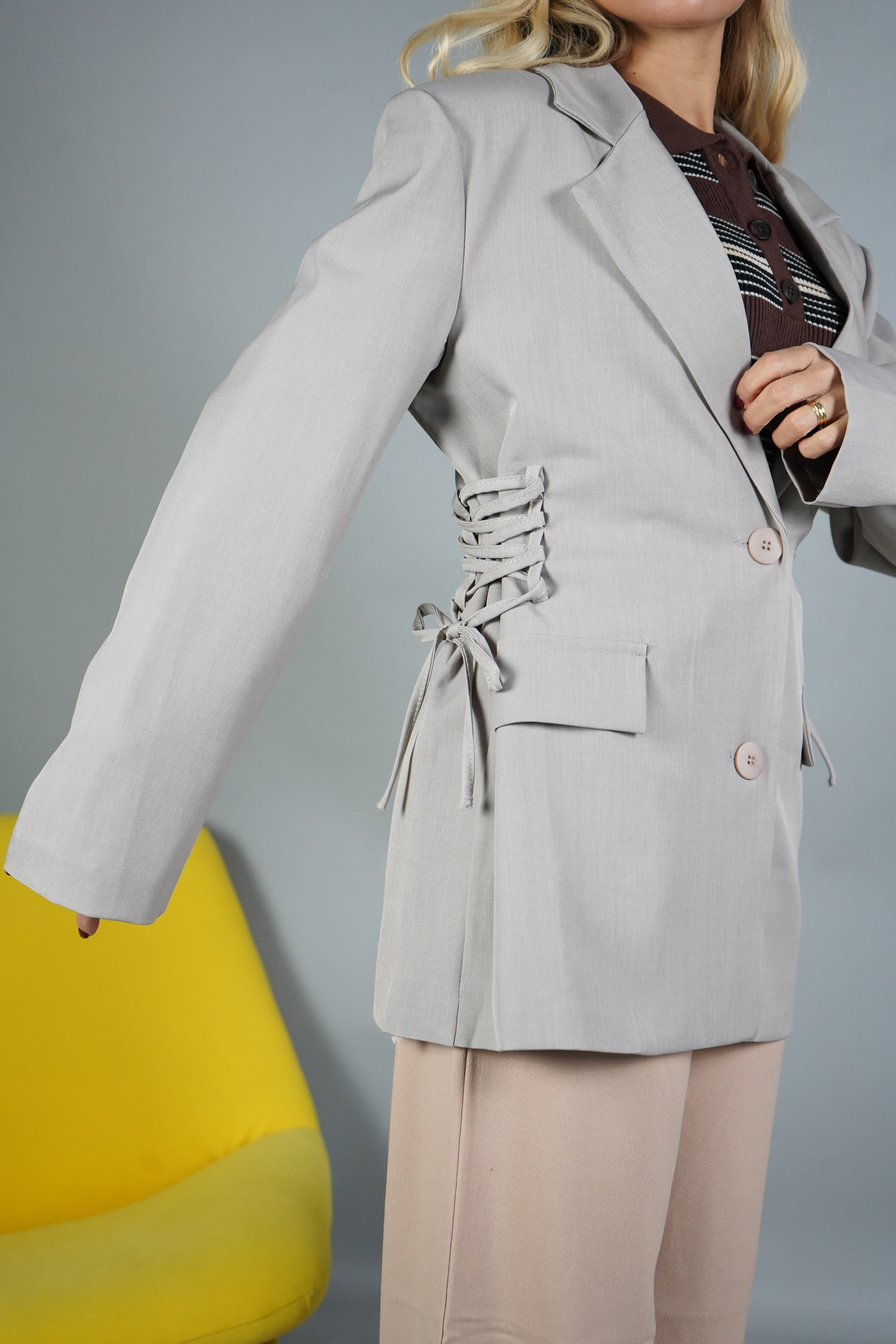 BLAZER STRINGHE BEIGE