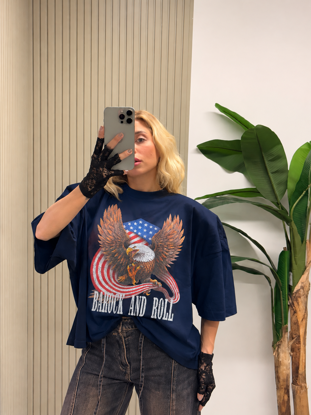 T-SHIRT BOXY BAROCK AQUILA BLU