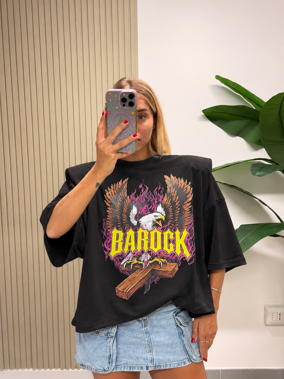 T-SHIRT BOXY BAROCK AQUILA VIOLA