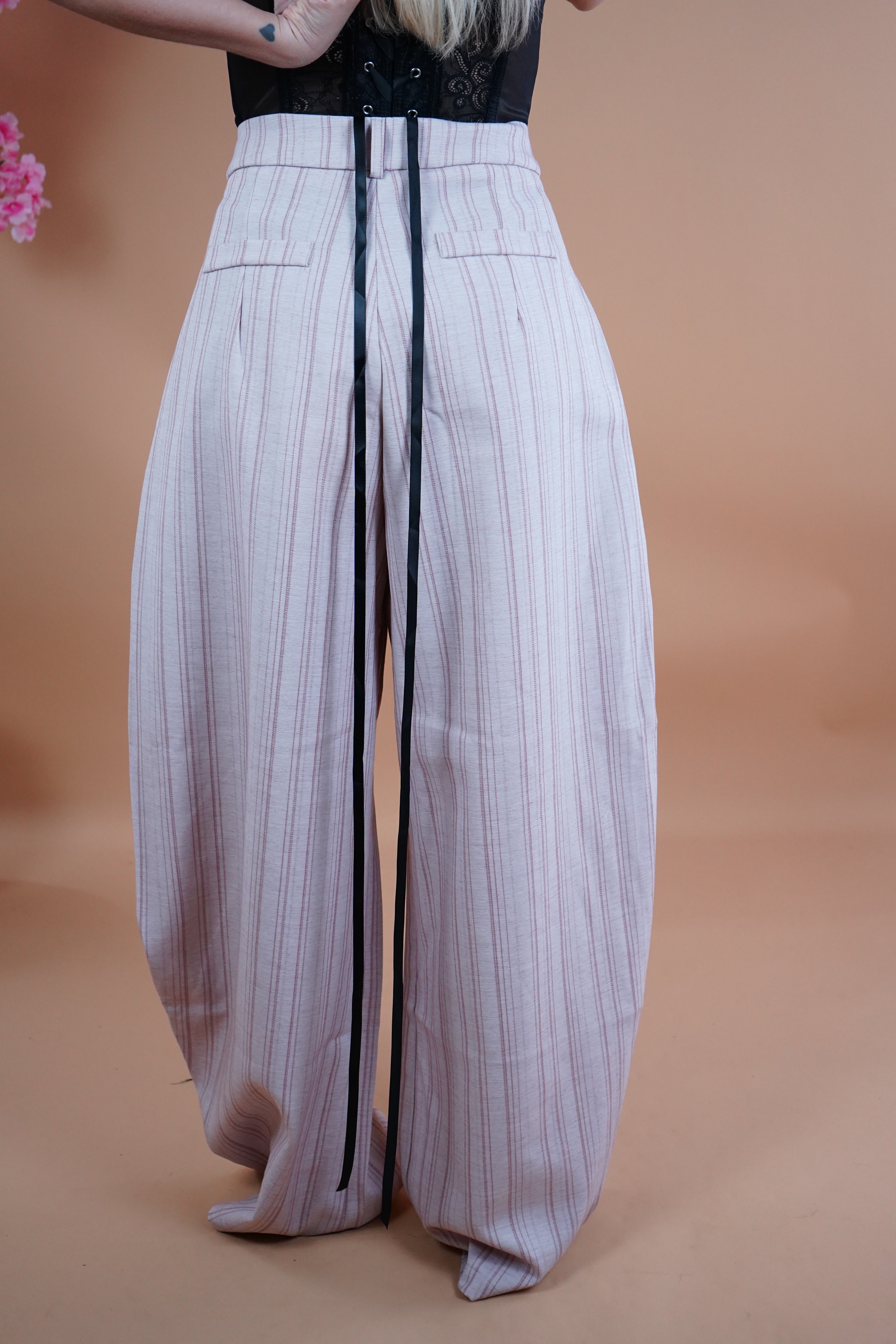 PANTALONE GESSATO BALLON ROSA