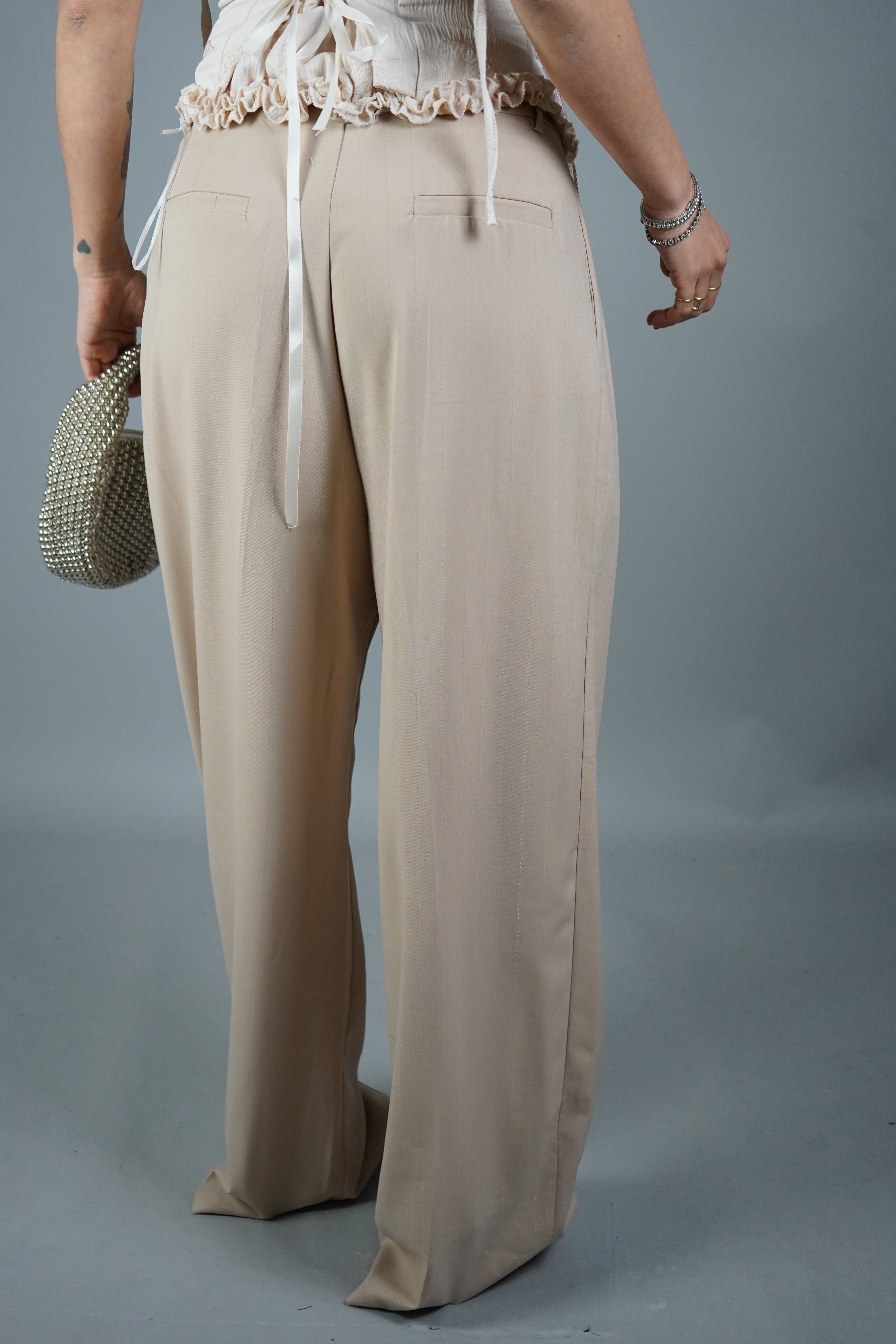 PANTALONE GESSATO BEIGE