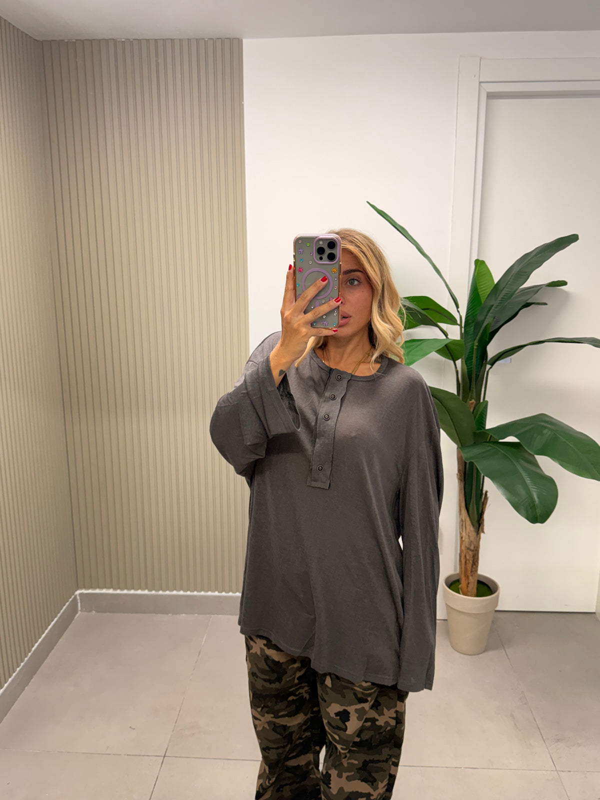 MAXI T-SHIRT BOYFRIEND GRIGIO