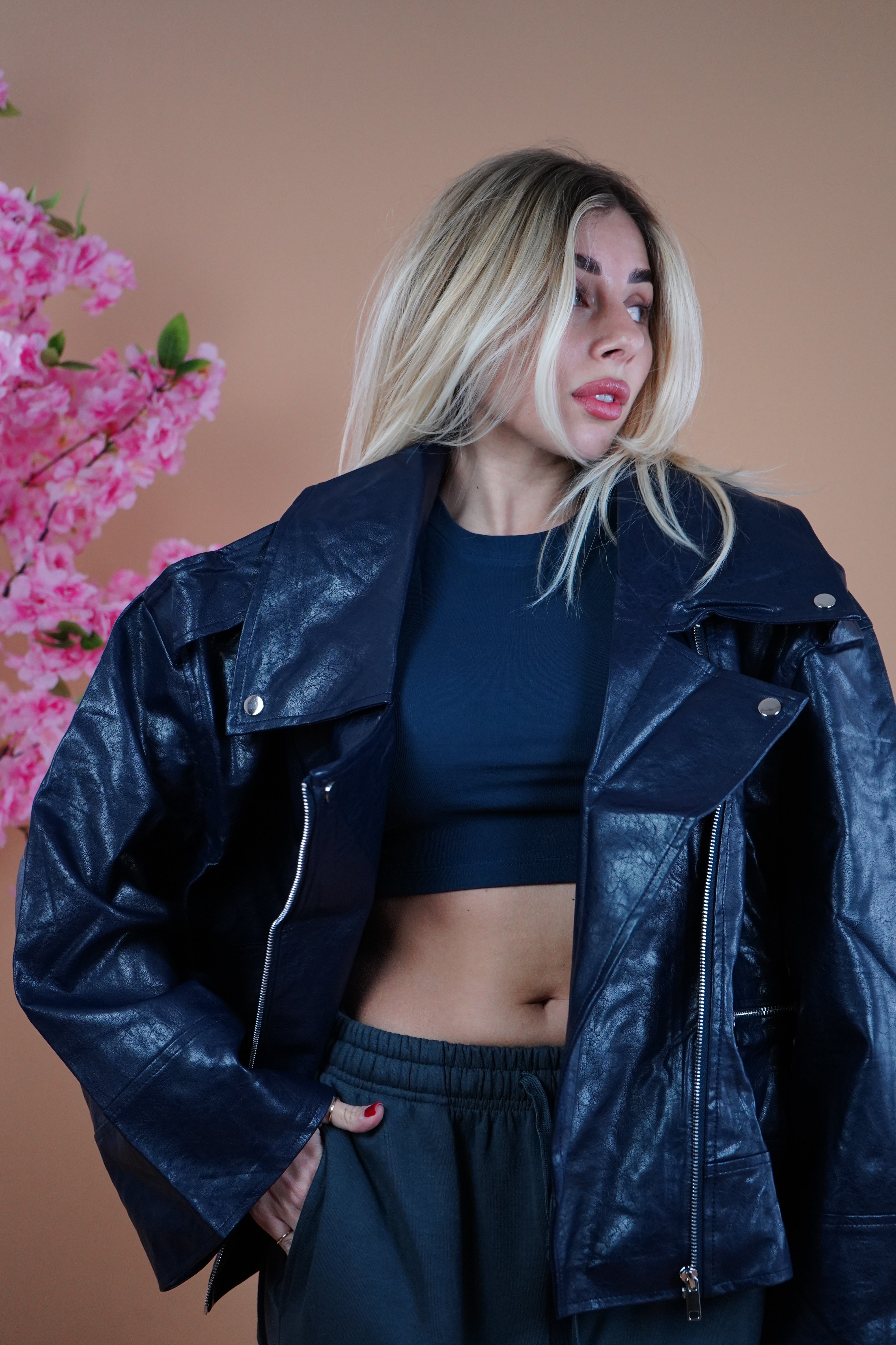 CHIODO ECOPELLE OVERSIZE BLU