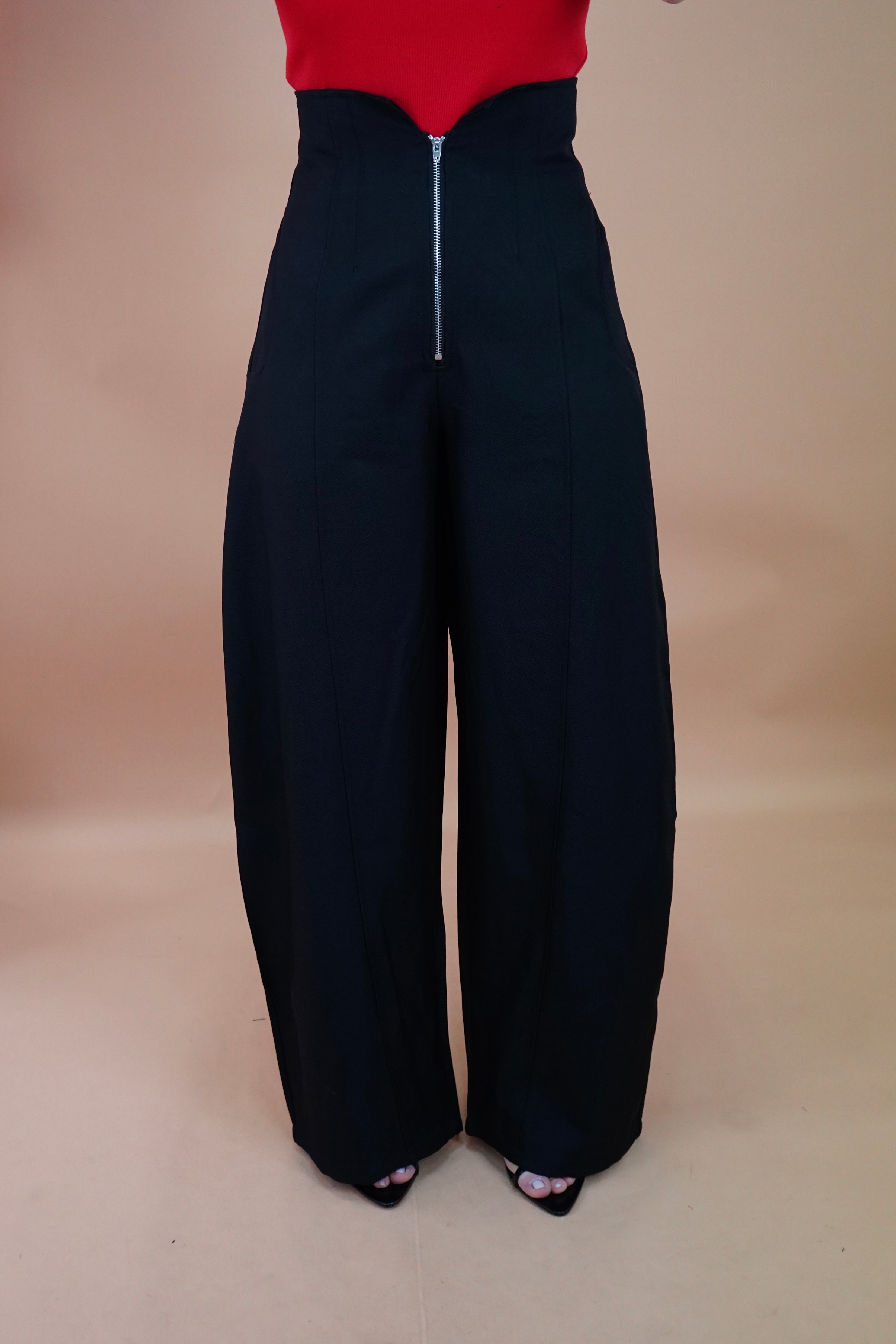 PANTALONE BALLON CON ZIP NERO