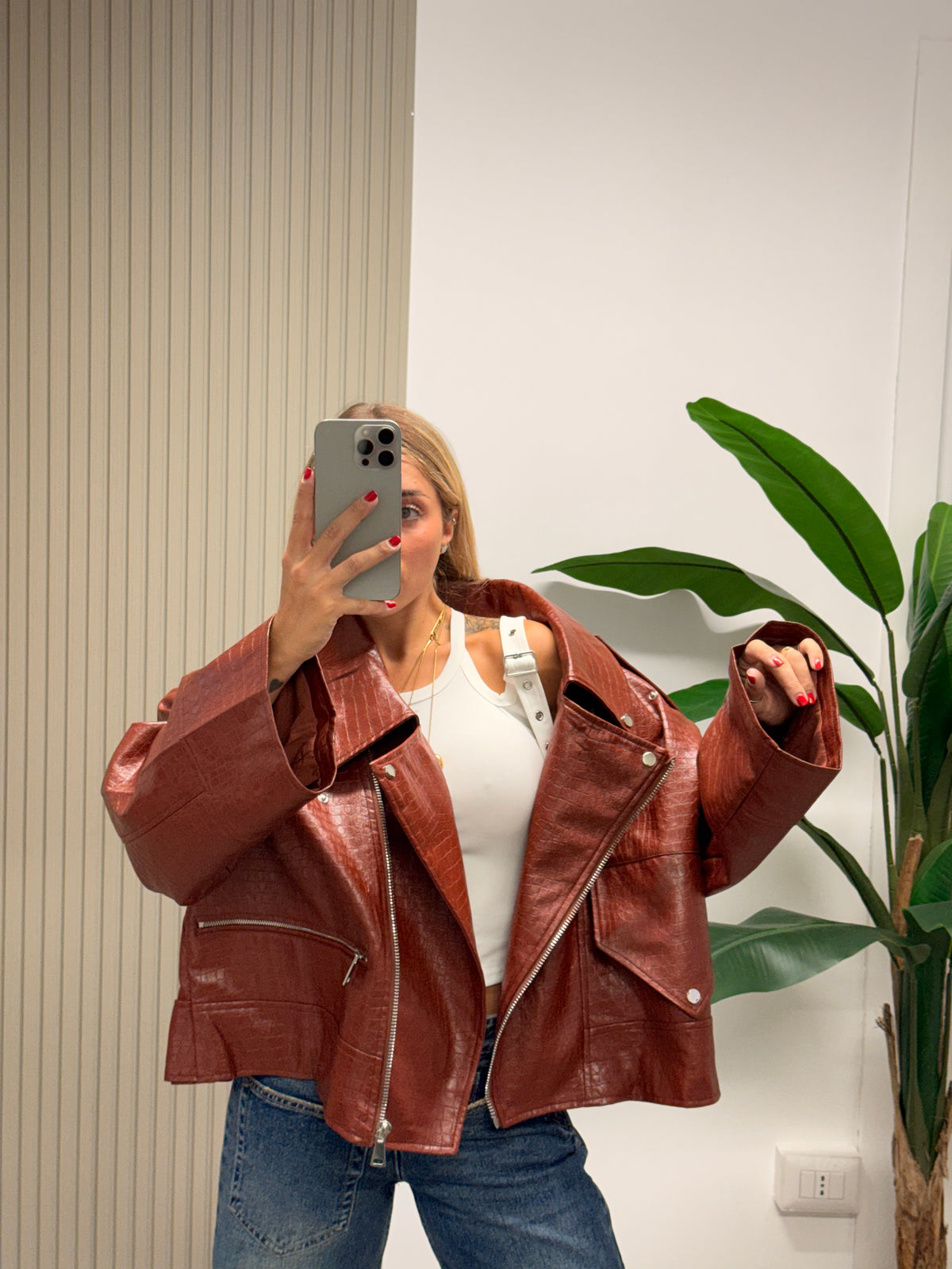 CHIODO ECOPELLE OVERSIZE COCCO COCCIO