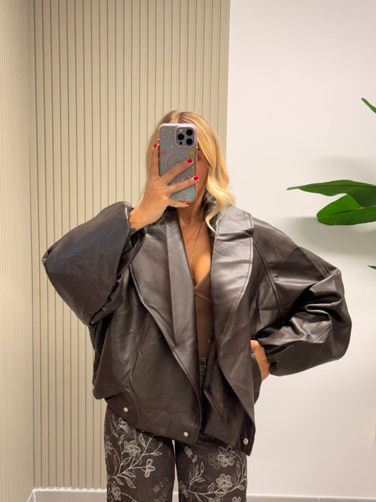 BOMBER ECOPELLE SOFY MARRONE