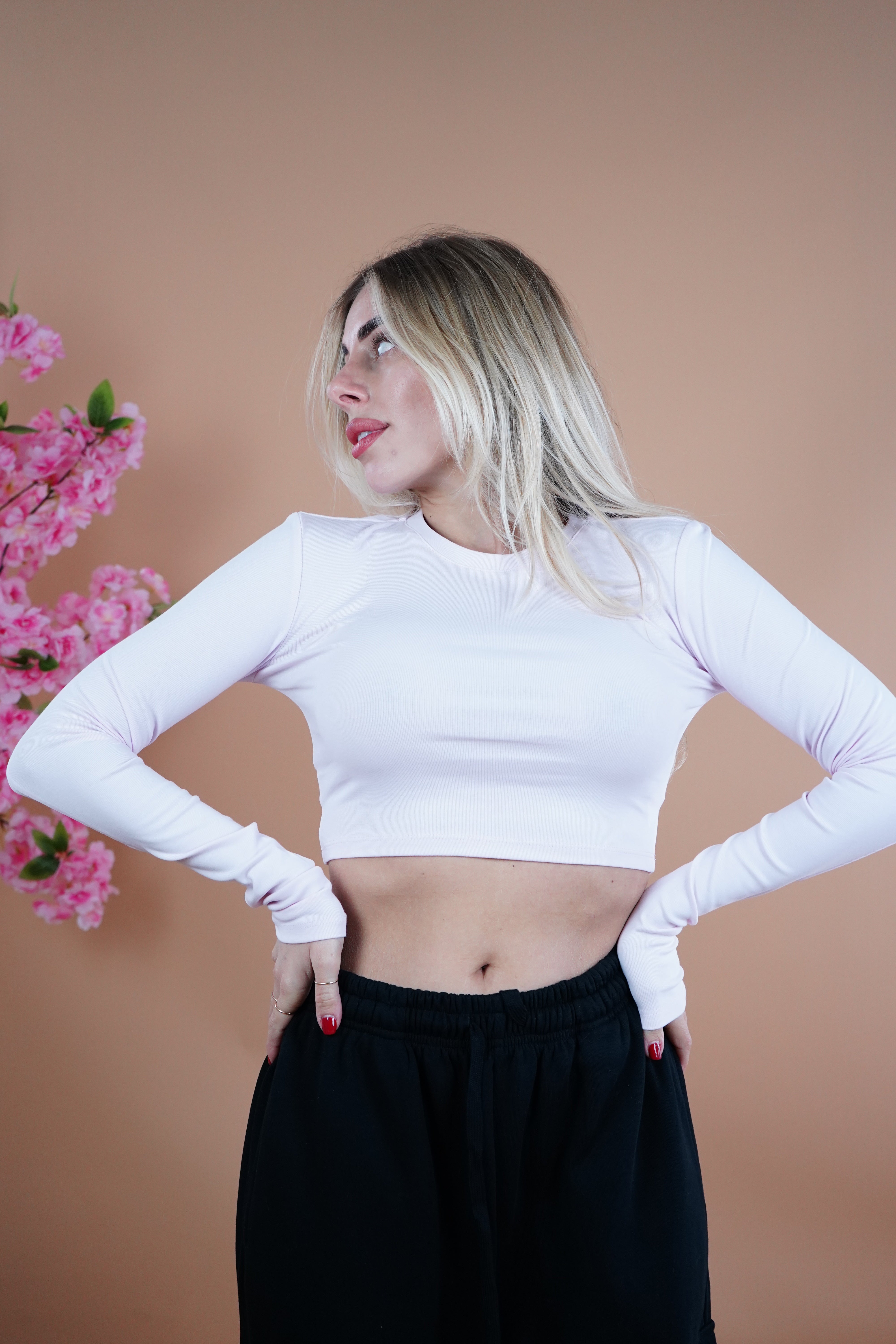 T-SHIRT CROP LUMINA ROSA