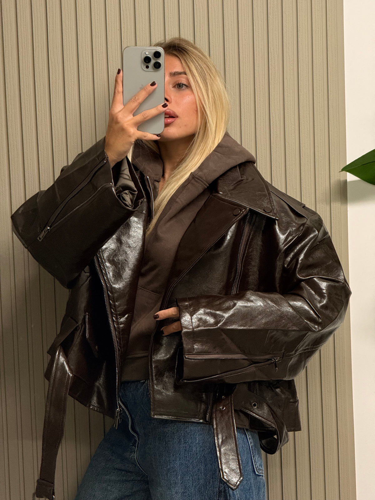 CHIODO ECOPELLE OVERSIZE MARSIGLIA MARRONE