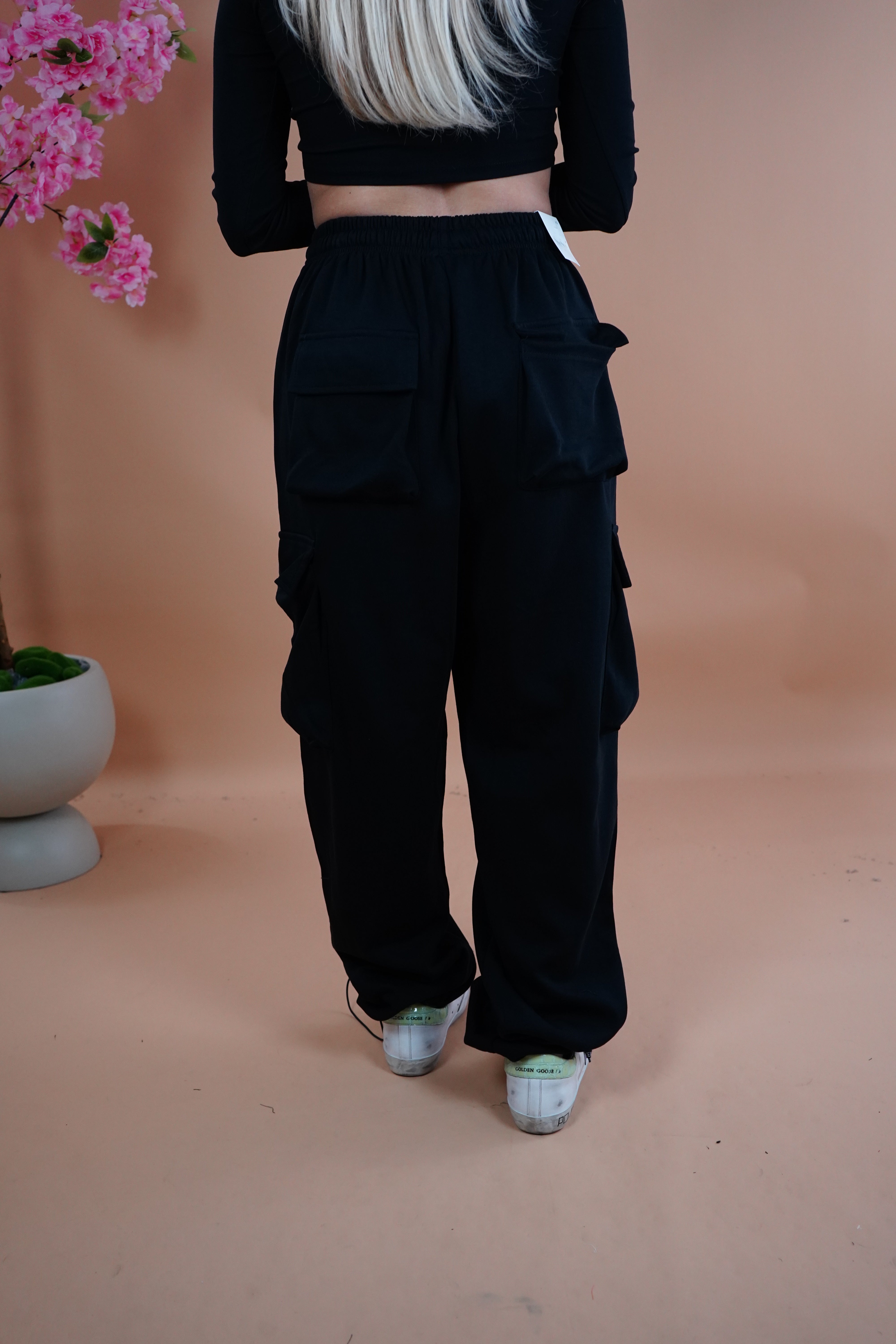 PANTALONE TUTA CARGO NERO