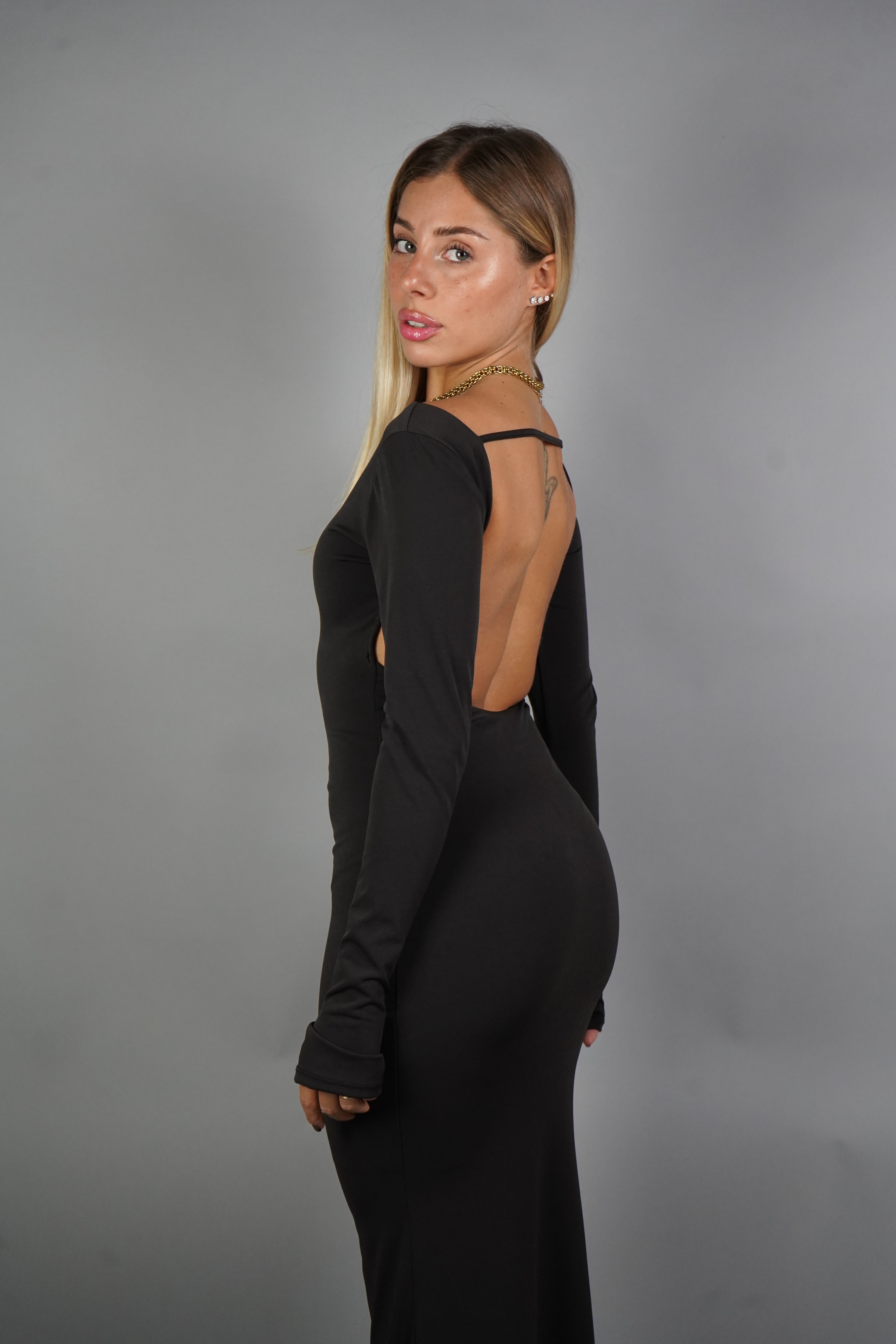 LONG DRESS GINEVRA MARRONE