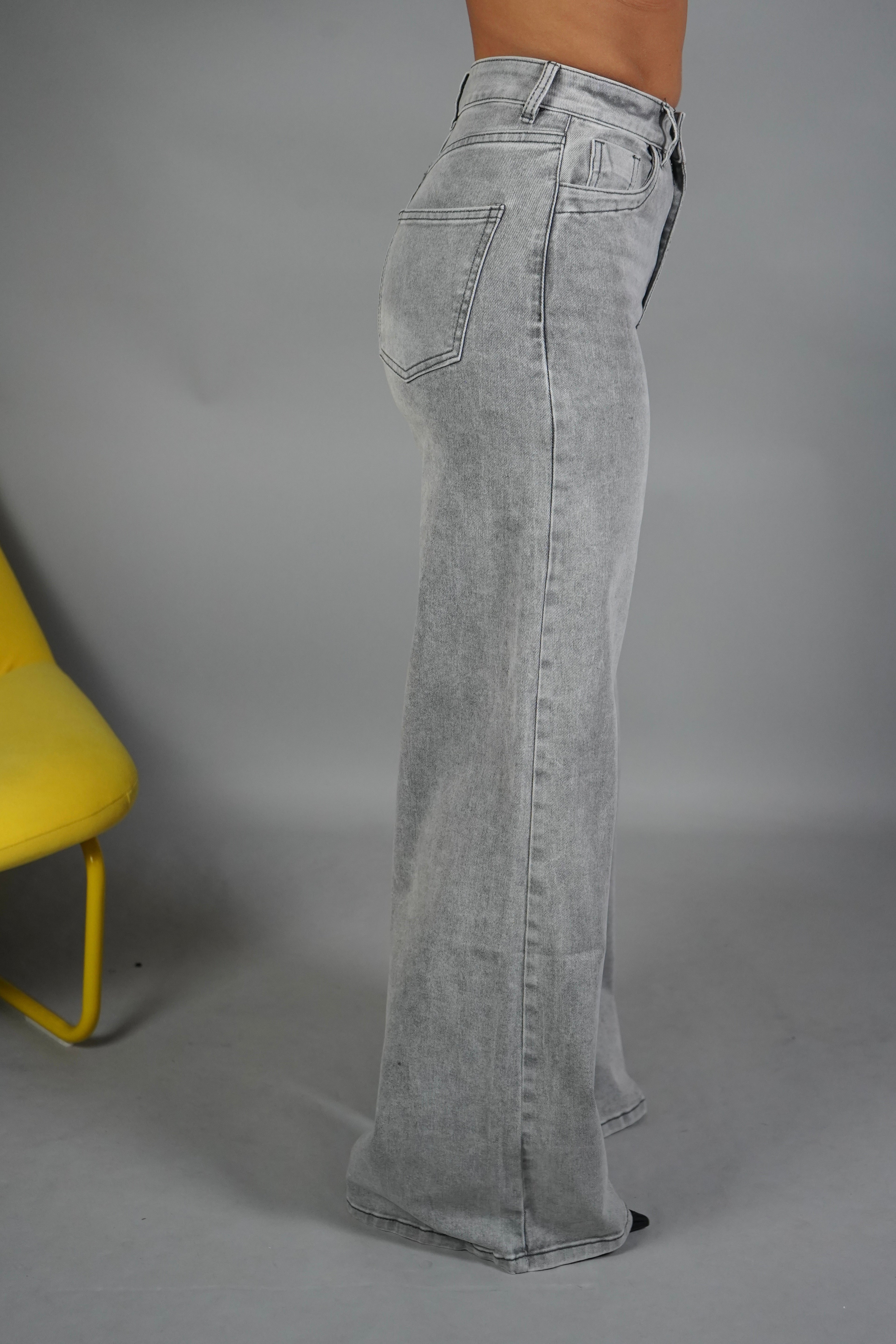 JEANS PALAZZO GRIGIO