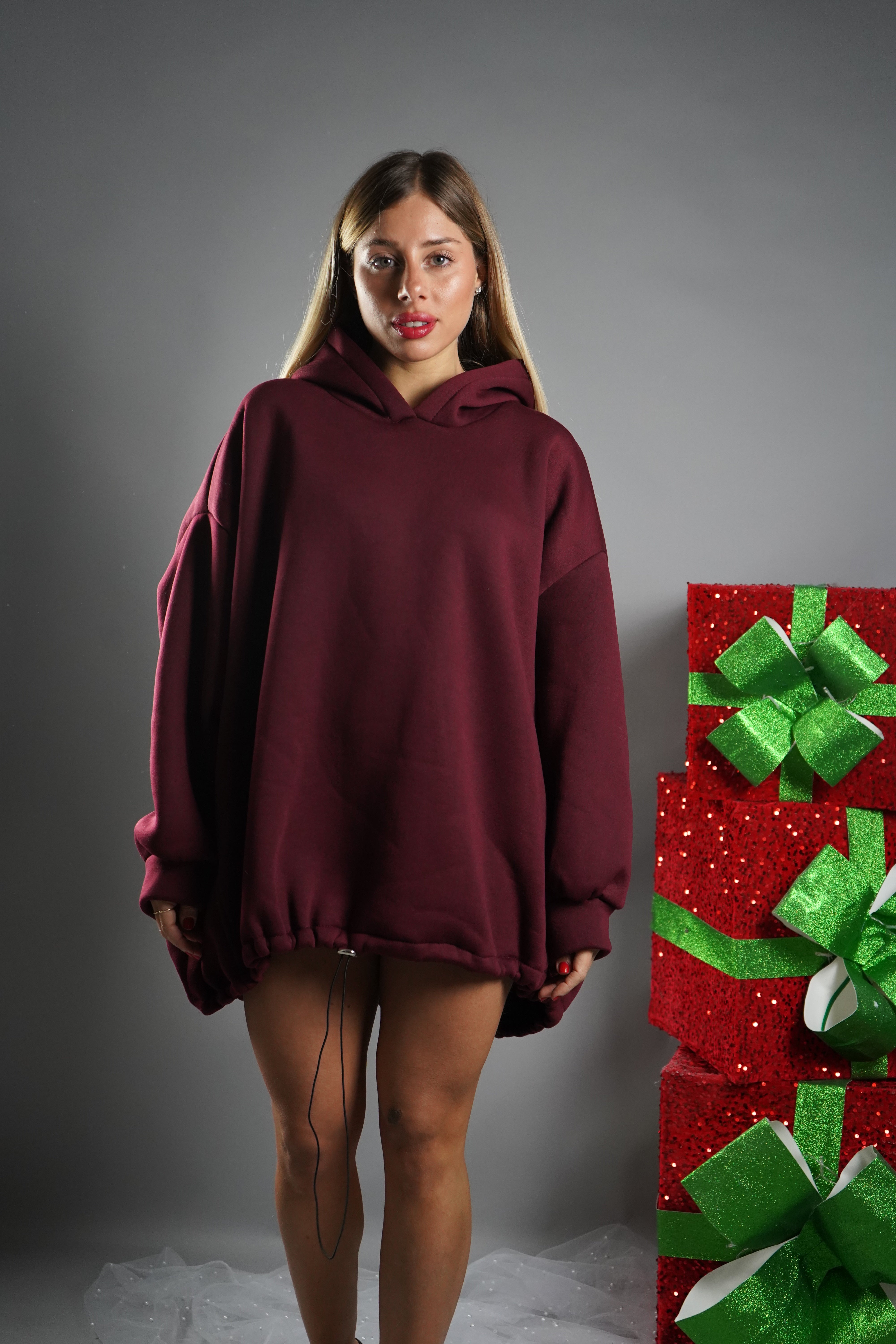 FELPA DRESS BORDEAUX