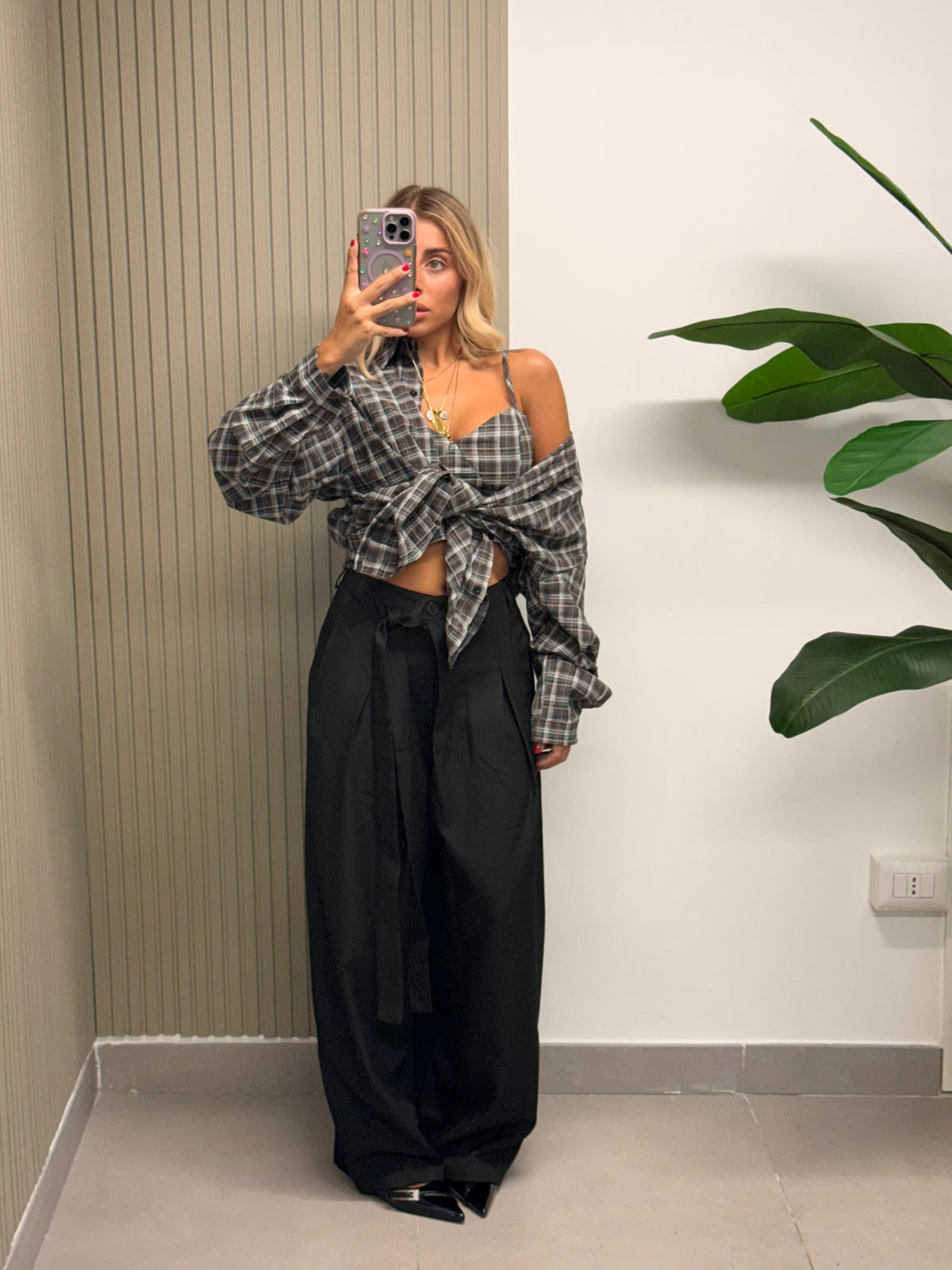 PANTALONE FIOCCO NERO