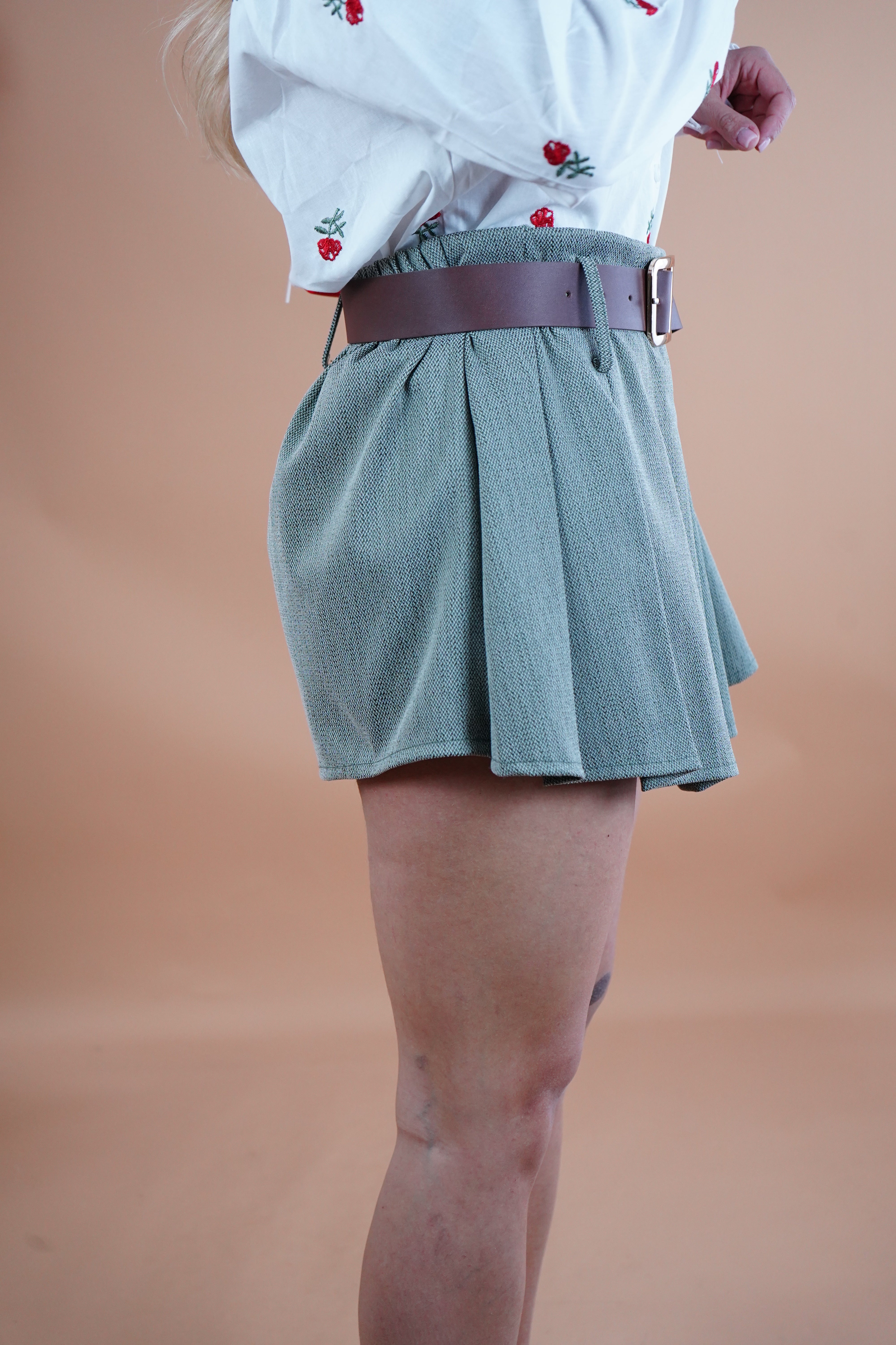 GONNA PANTALONE PLISSÈ VERDE