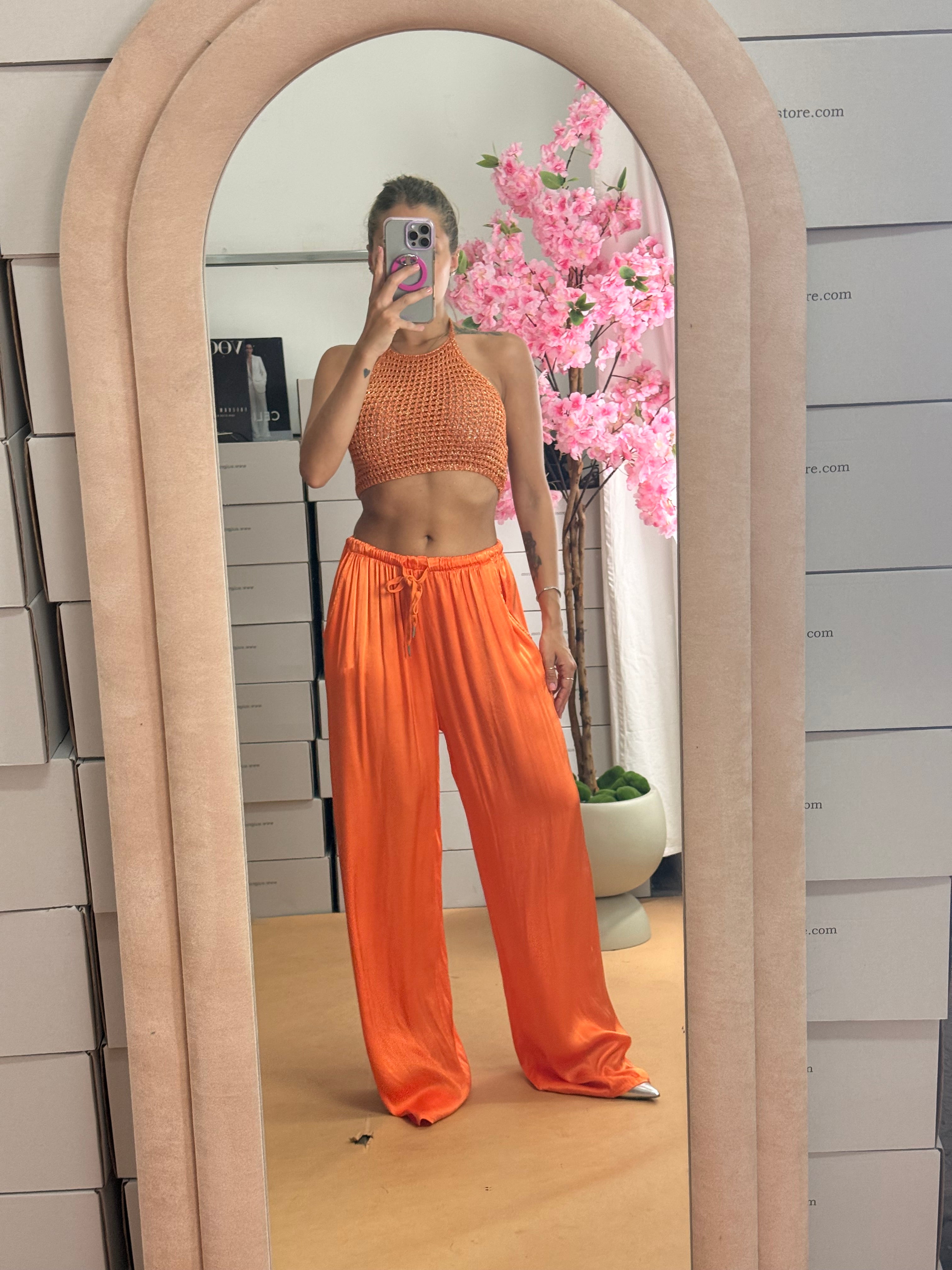 TOP UNCINETTO ARANCIONE