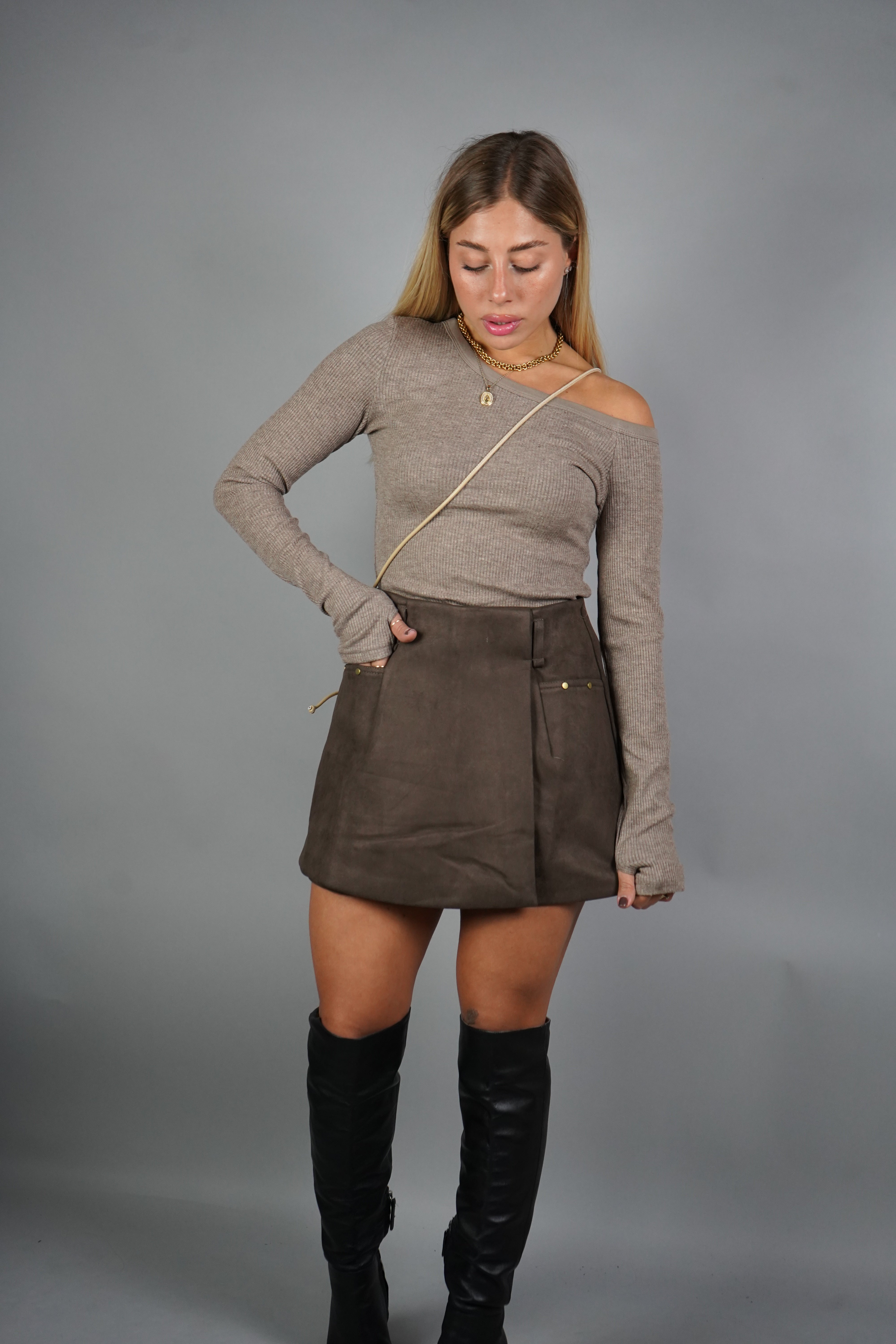 PANTAGONNA CAMOSCIO FANGO