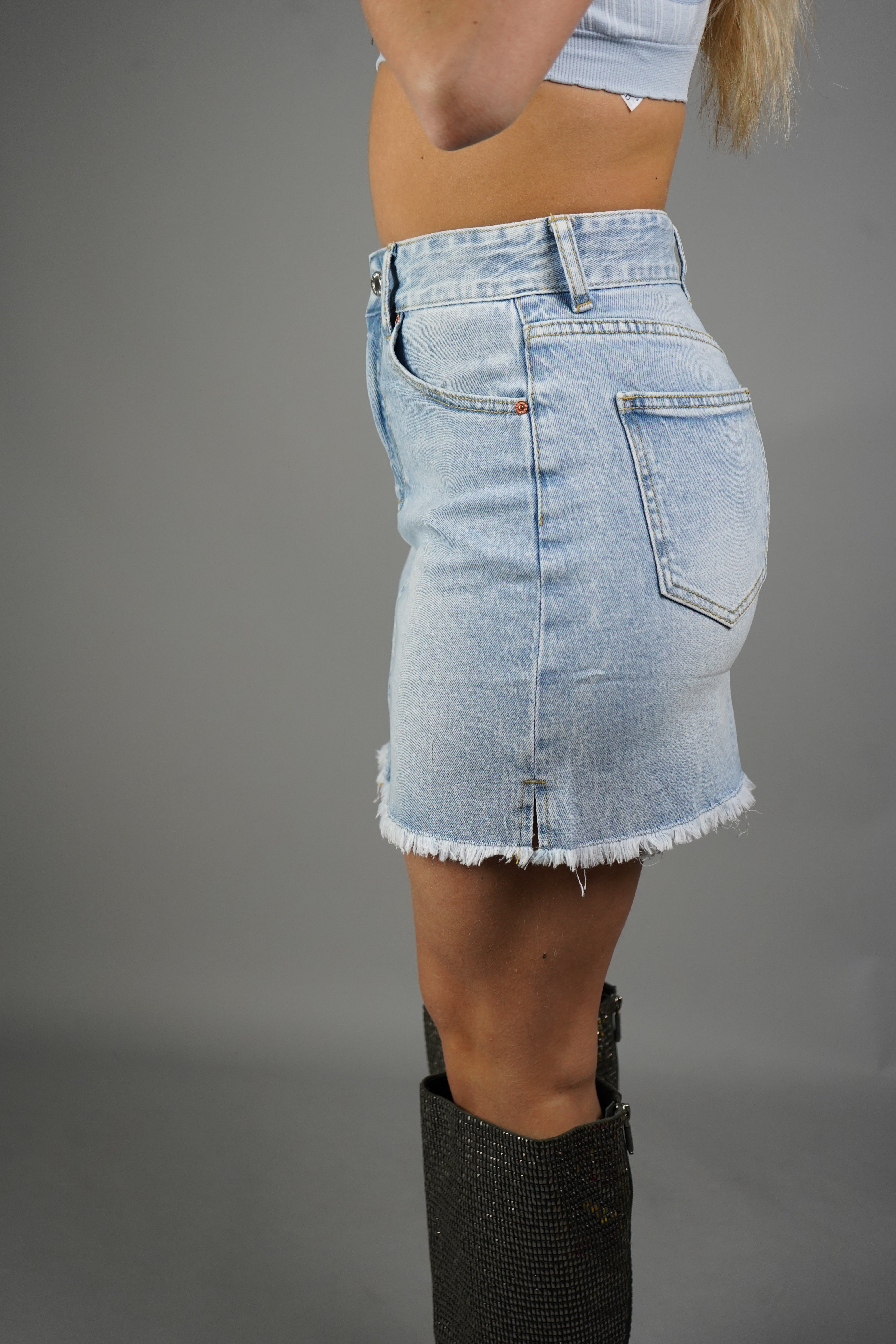 MINIGONNA DENIM CHIARO