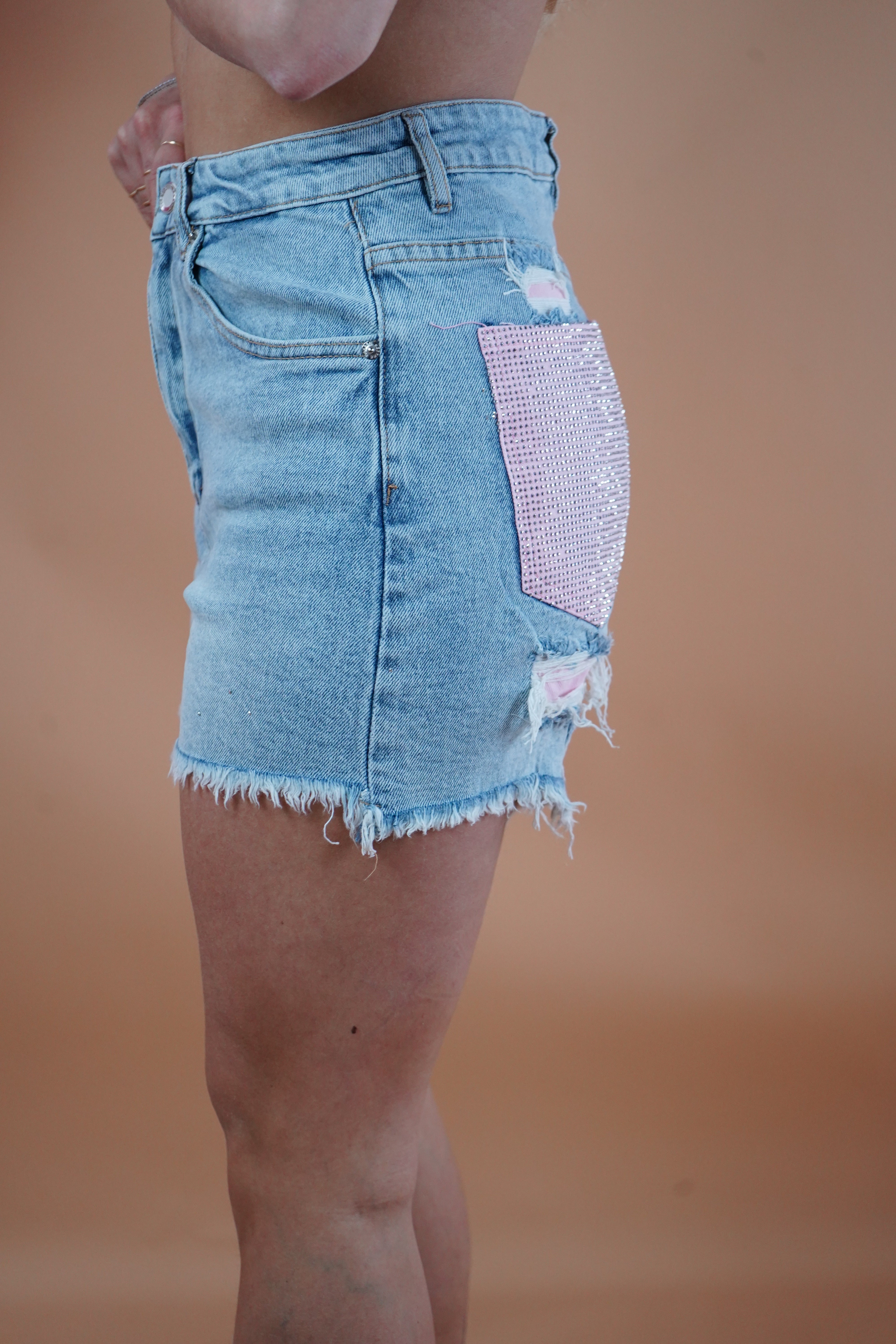 SHORTS DENIM TASCA ROSA