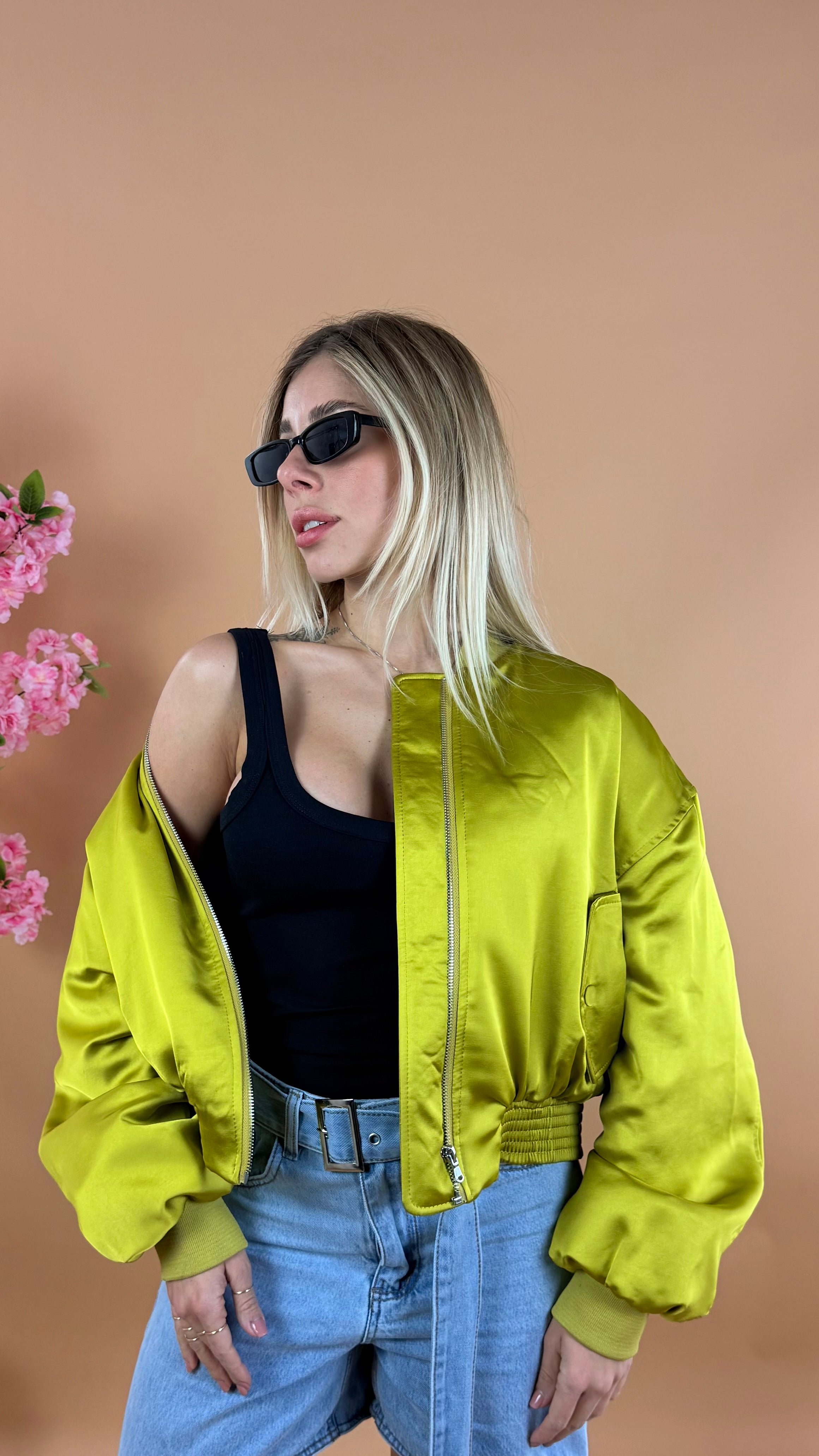 BOMBER RASO LUMINA VERDE