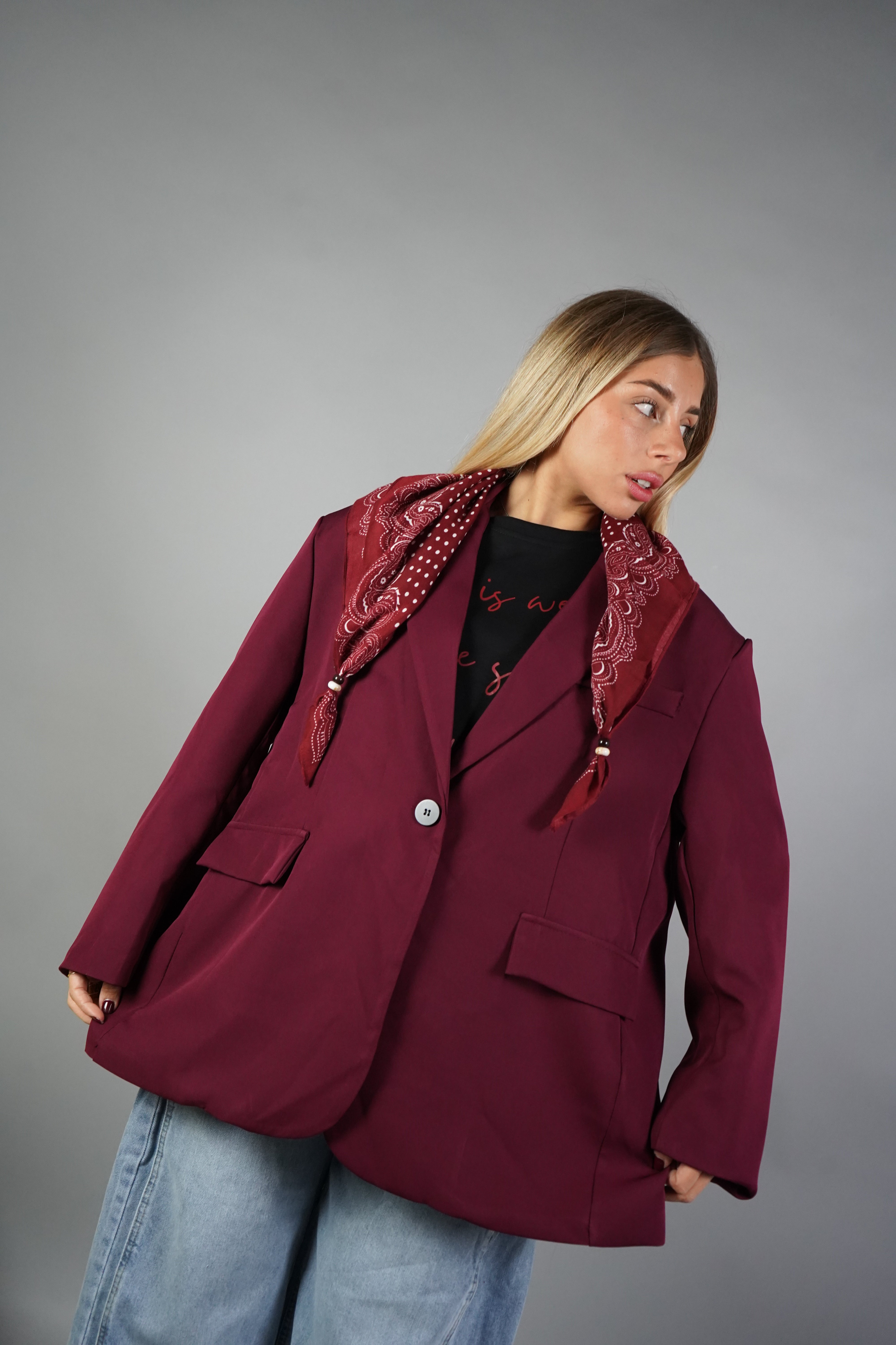 BLAZER OVERSIZE BORDEAUX