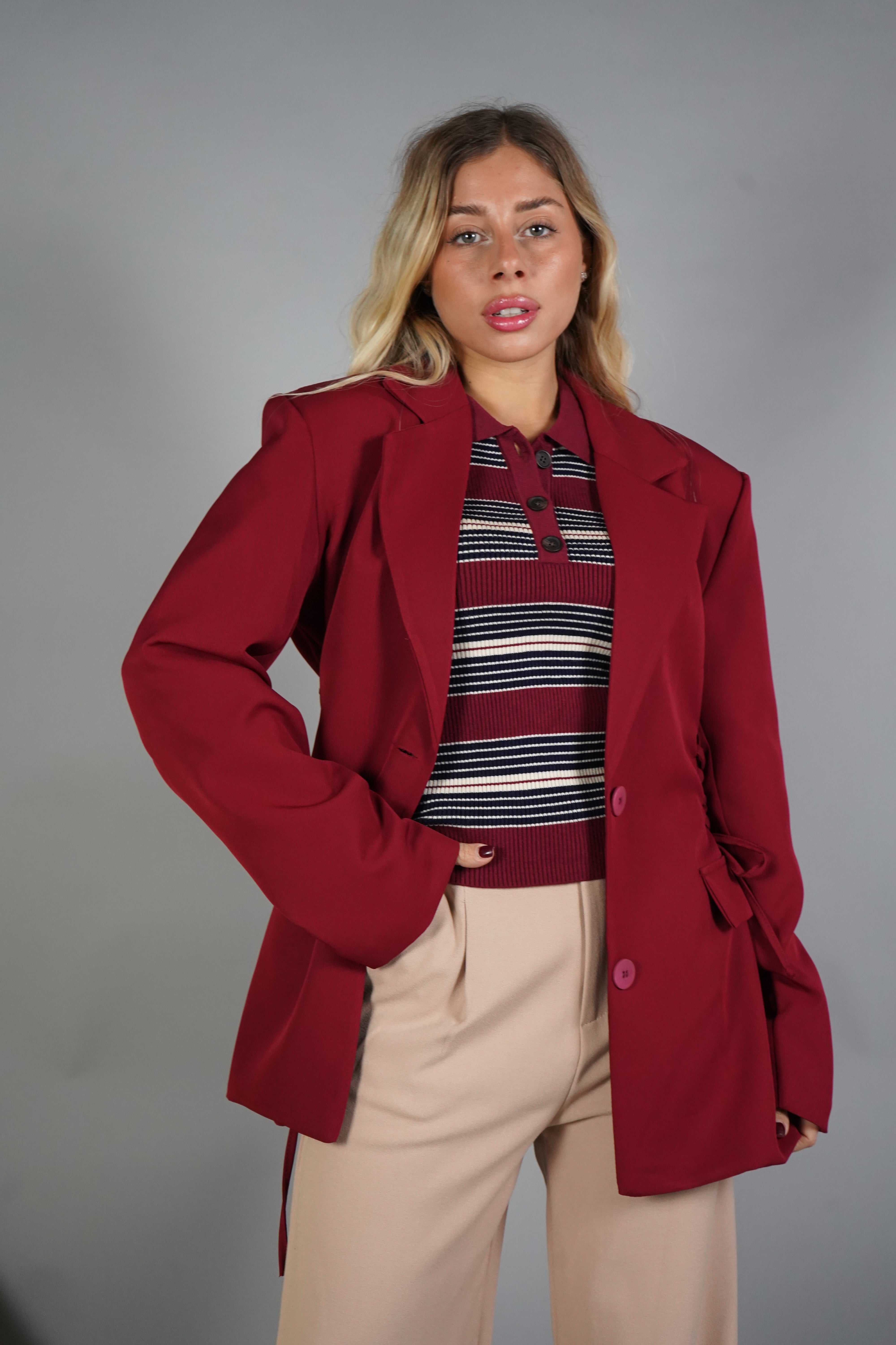 BLAZER STRINGHE BORDEAUX