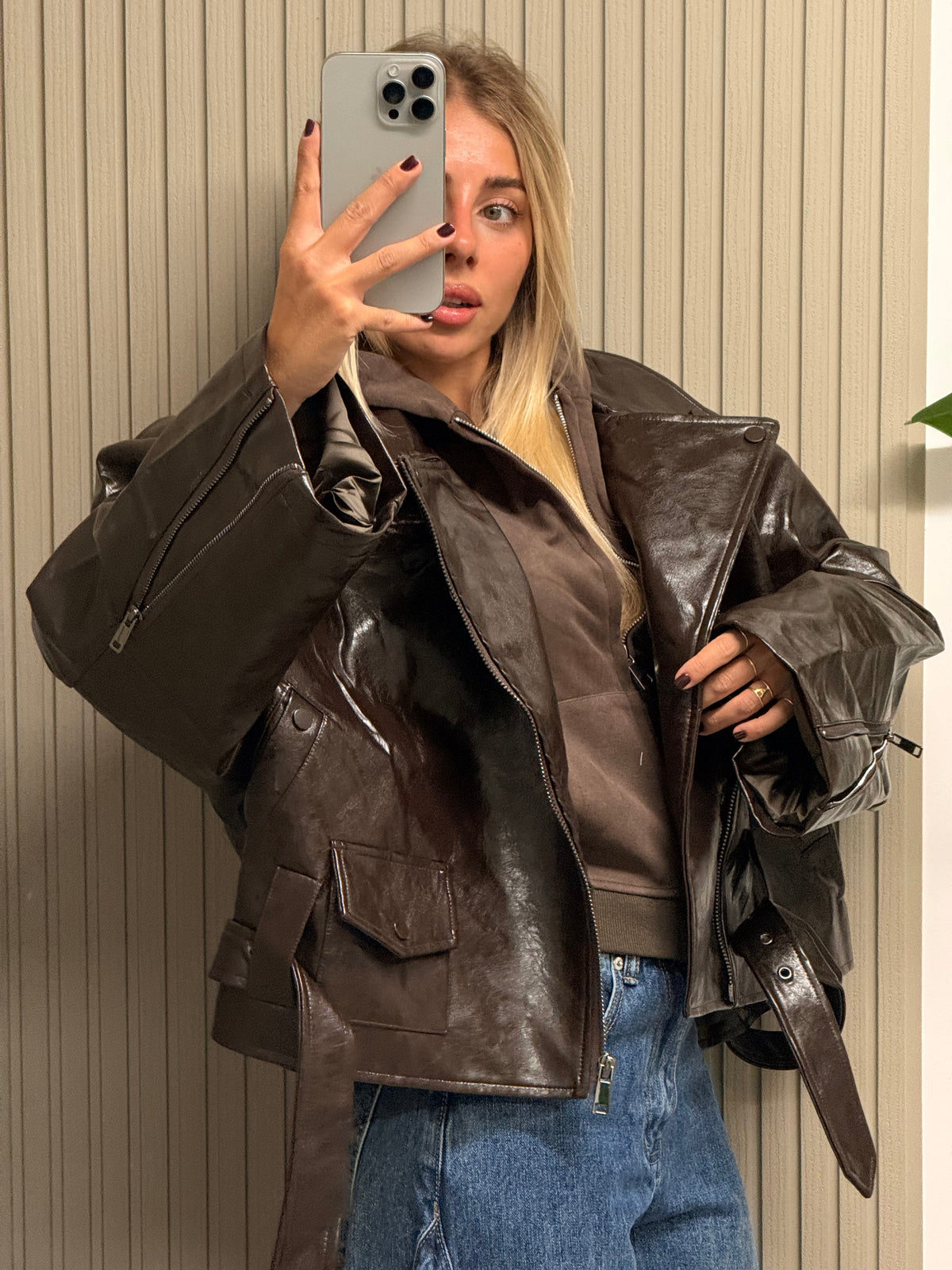 CHIODO ECOPELLE OVERSIZE MARSIGLIA MARRONE