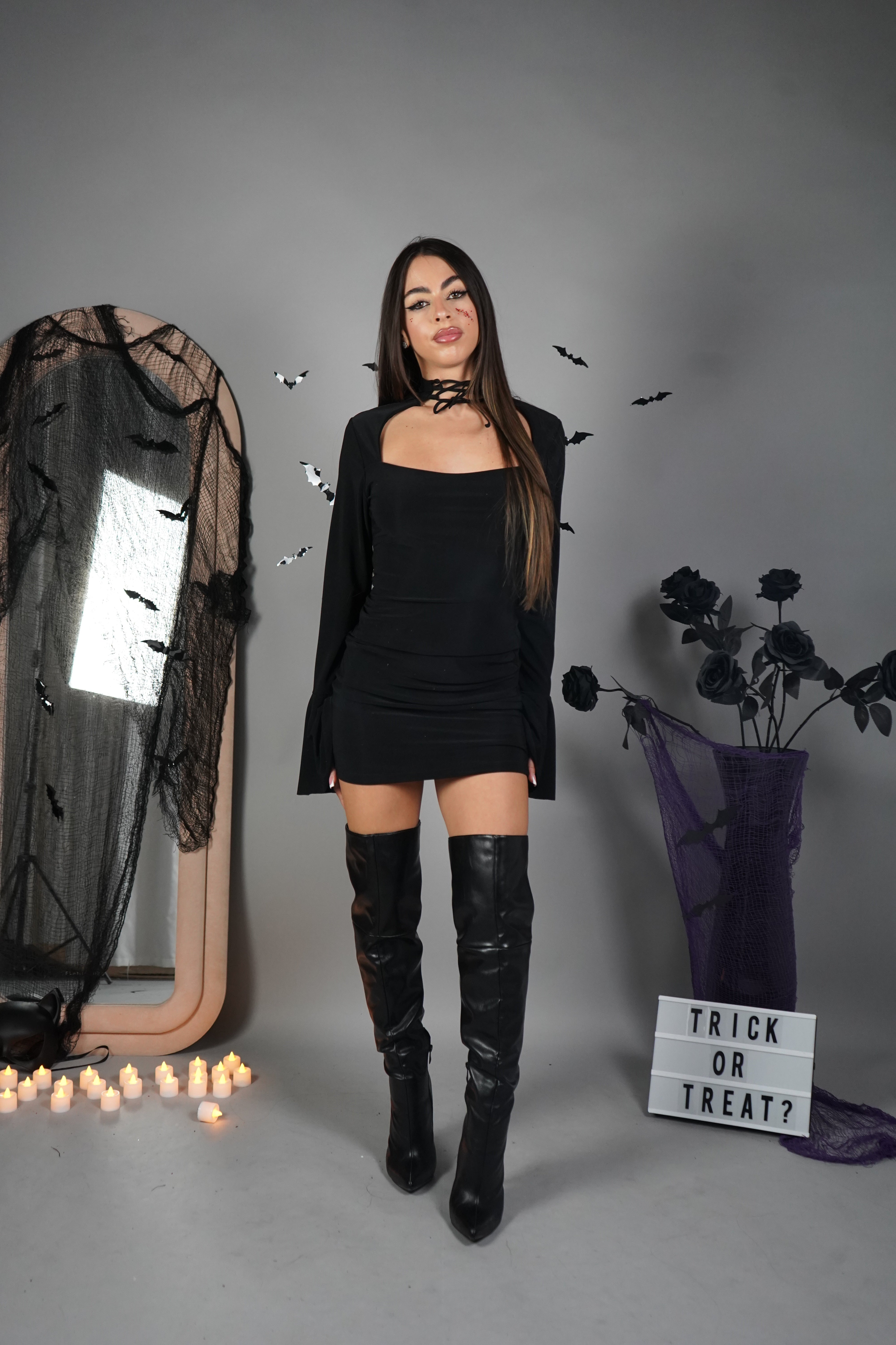 MINI DRESS GOTICO NERO