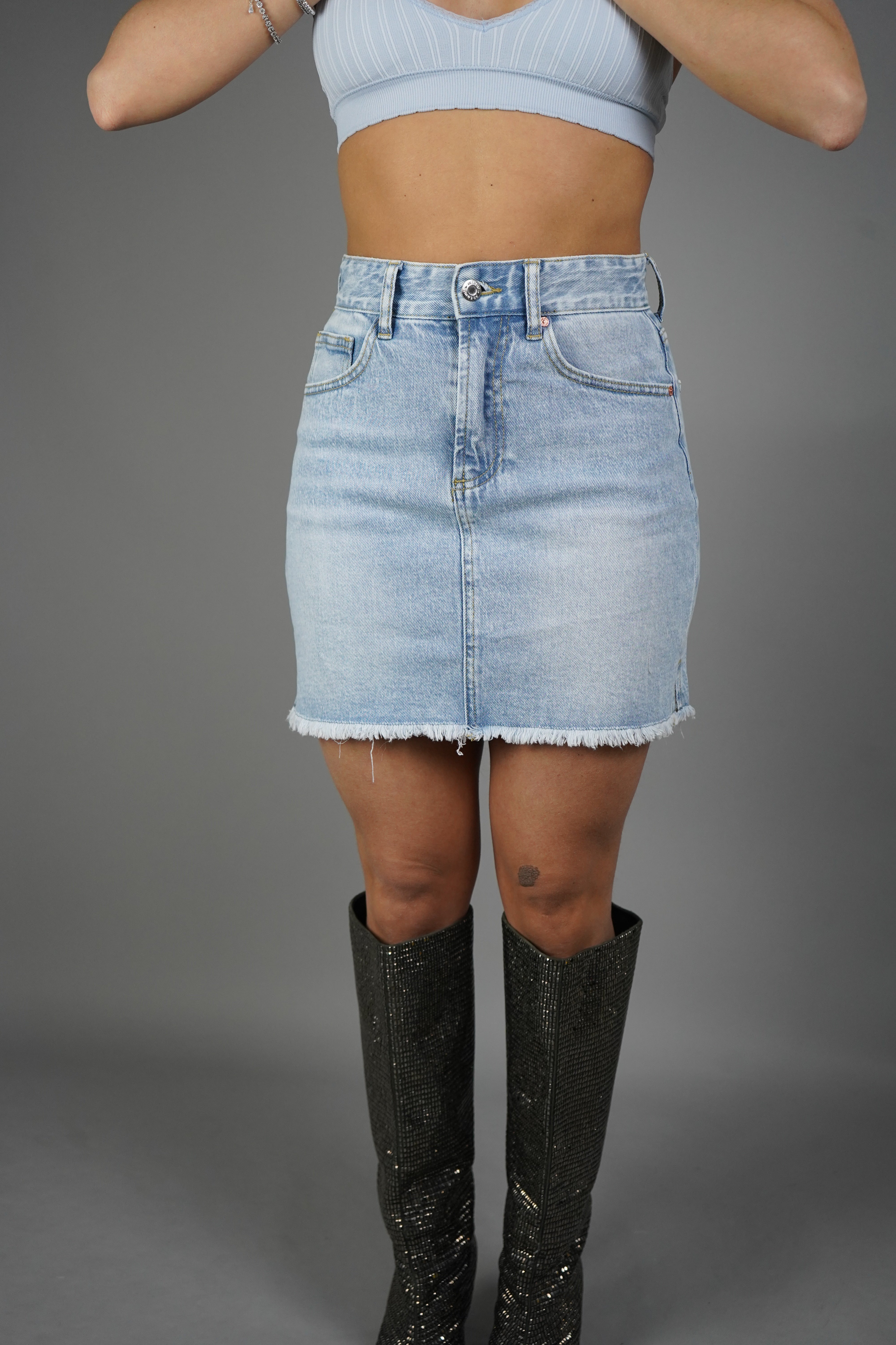 MINIGONNA DENIM CHIARO