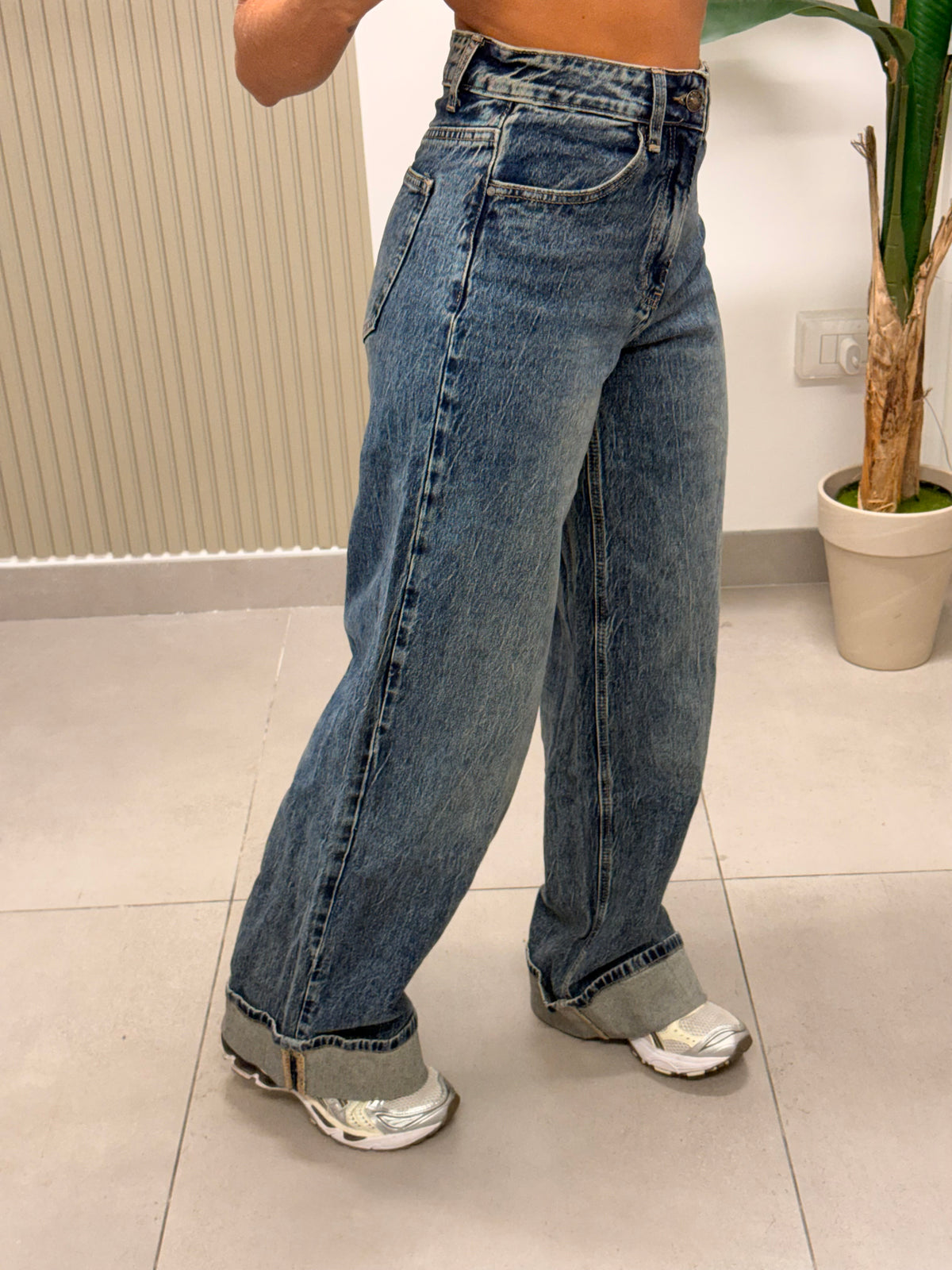 JEANS REGULAR CON PIEGONE