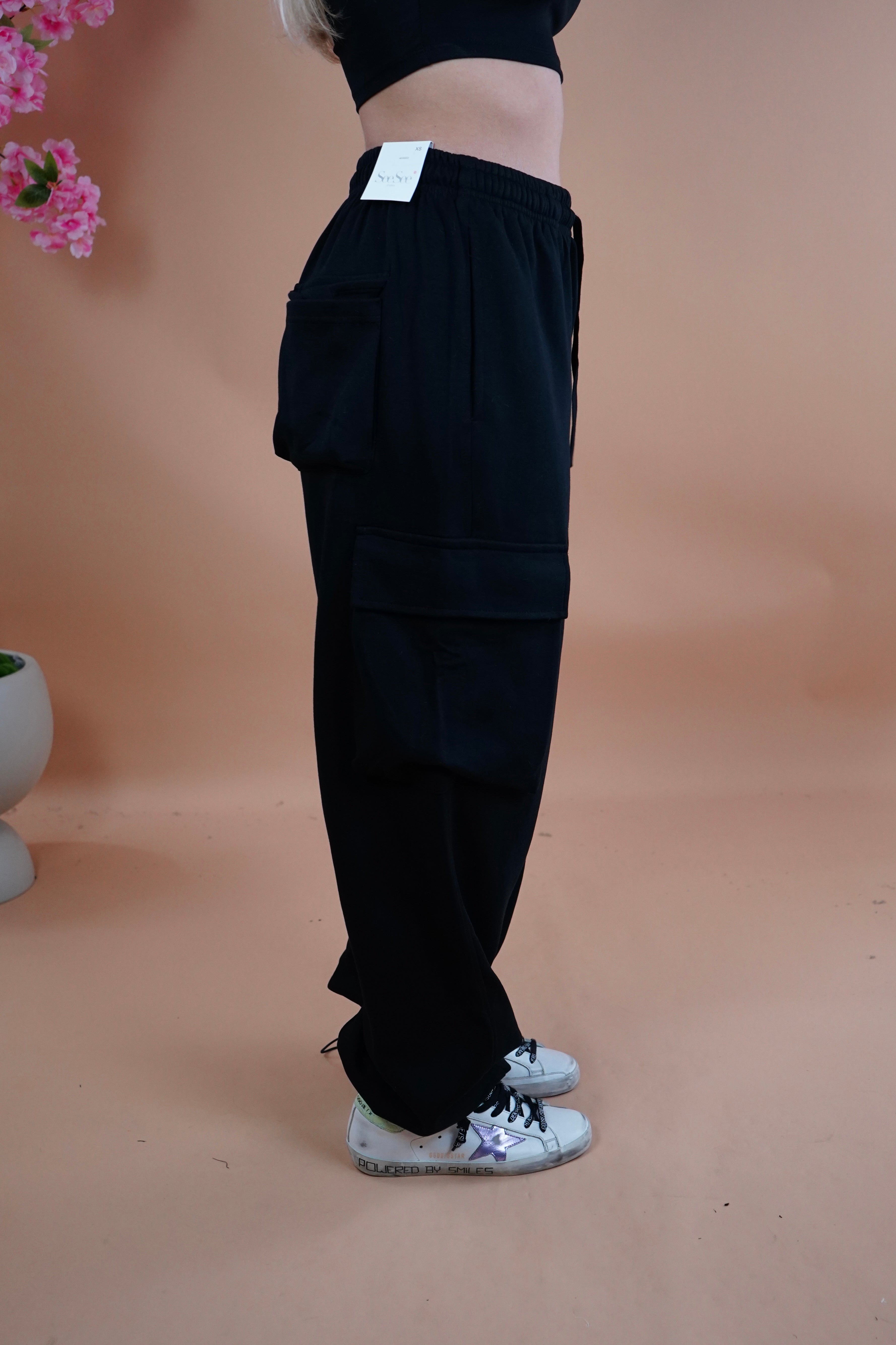 PANTALONE TUTA CARGO NERO