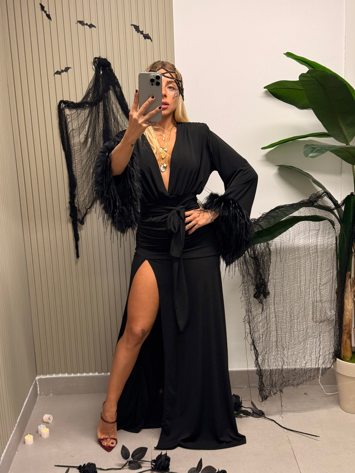 LONG DRESS CIGNO NERO