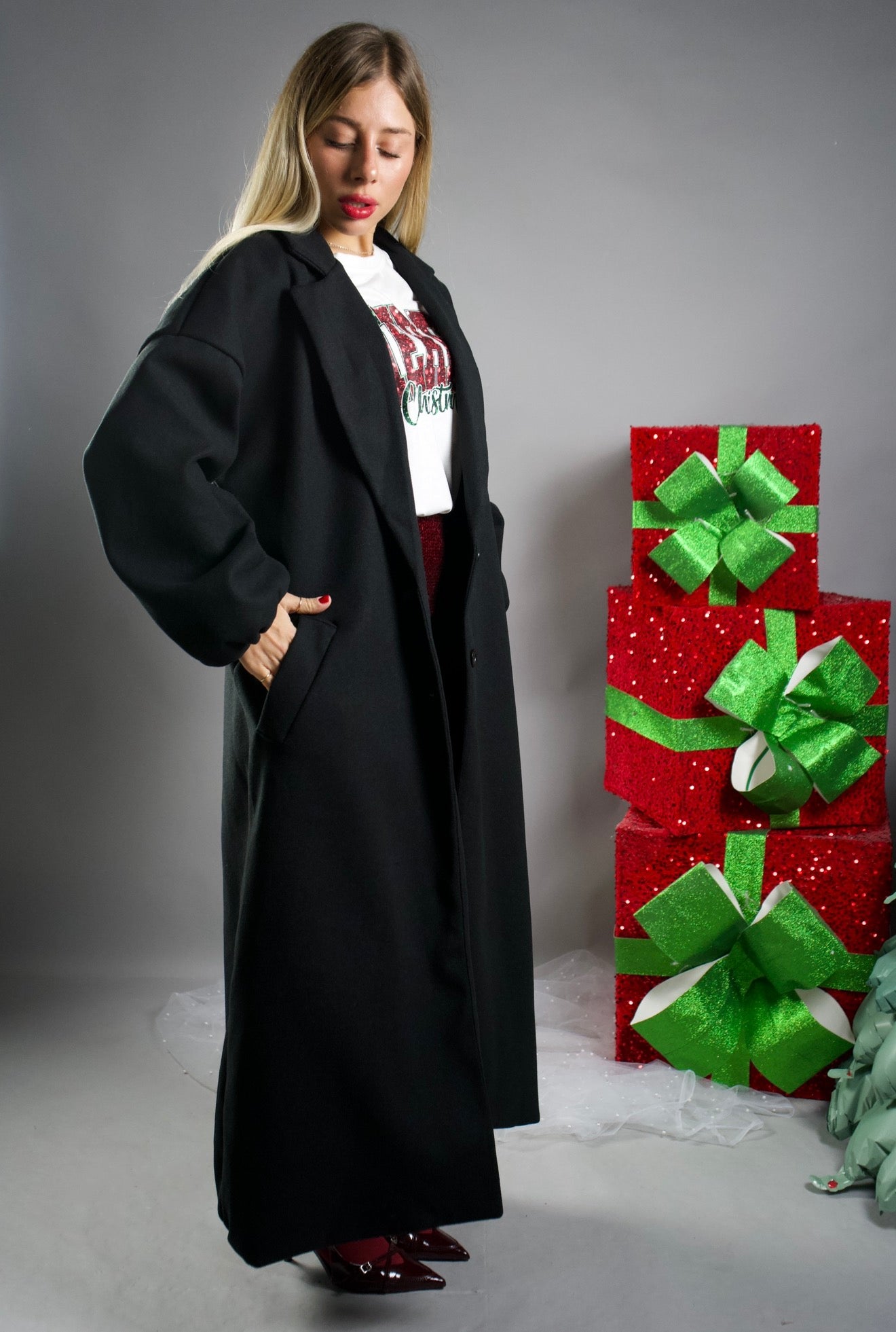 CAPPOTTO LOW CON ARRICCIO NERO