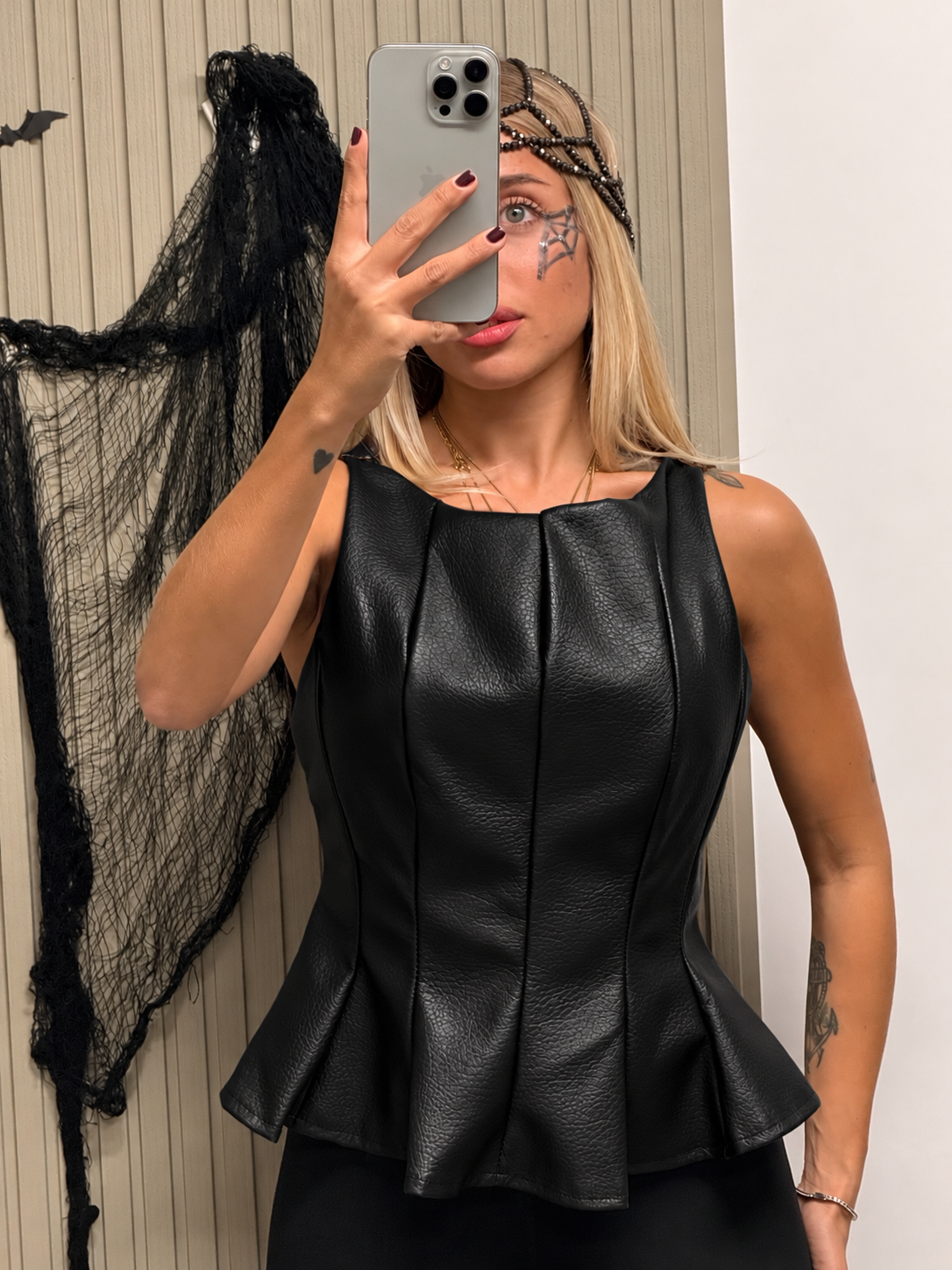 TOP ECOPELLE GIORGIA NERO