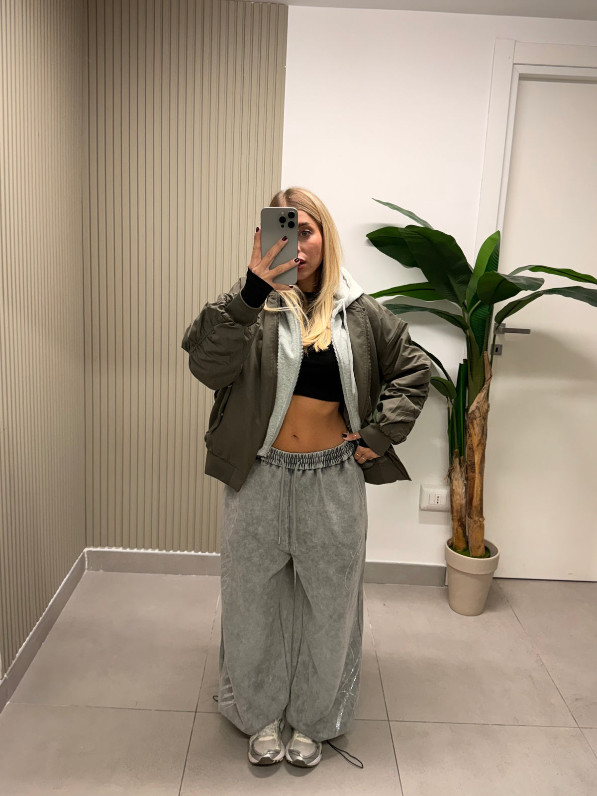 BOMBER CON FELPA SAN FRANCISCO VERDE MILITARE