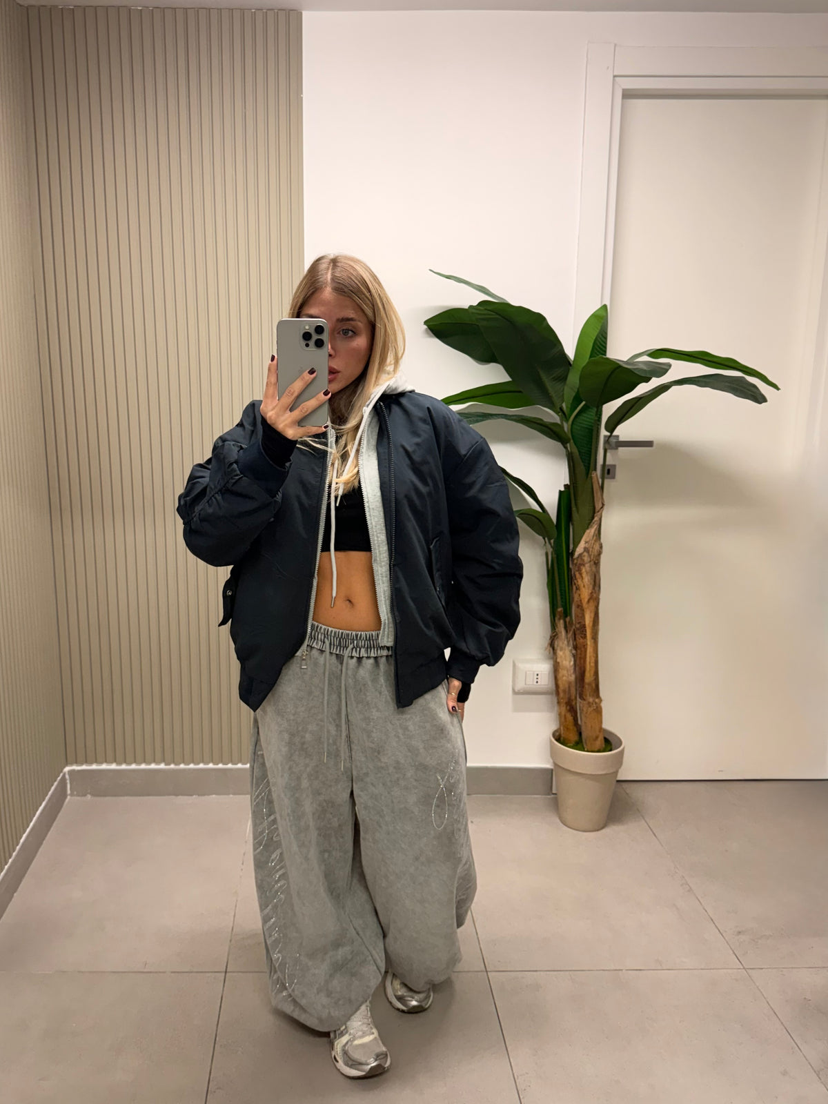 BOMBER CON FELPA SAN FRANCISCO BLU
