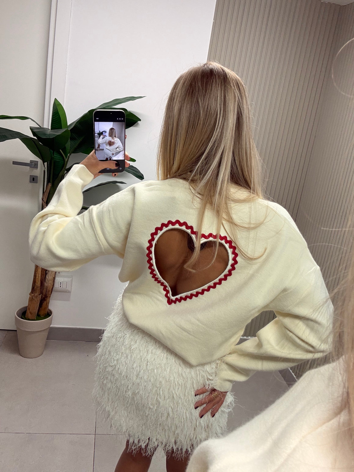 PULL CUORE PANNA
