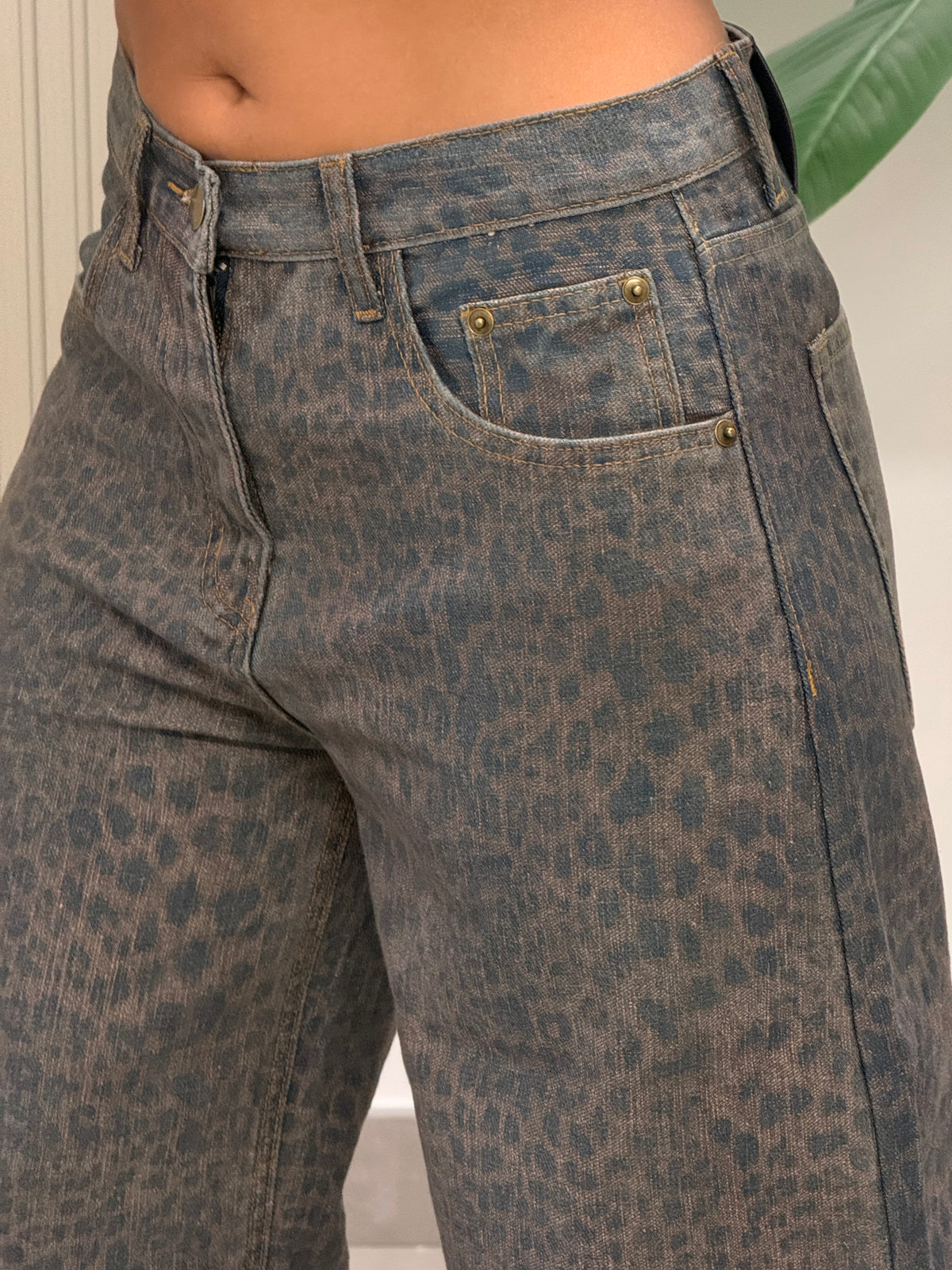 JEANS BARRELL ANIMALIER VINTAGE