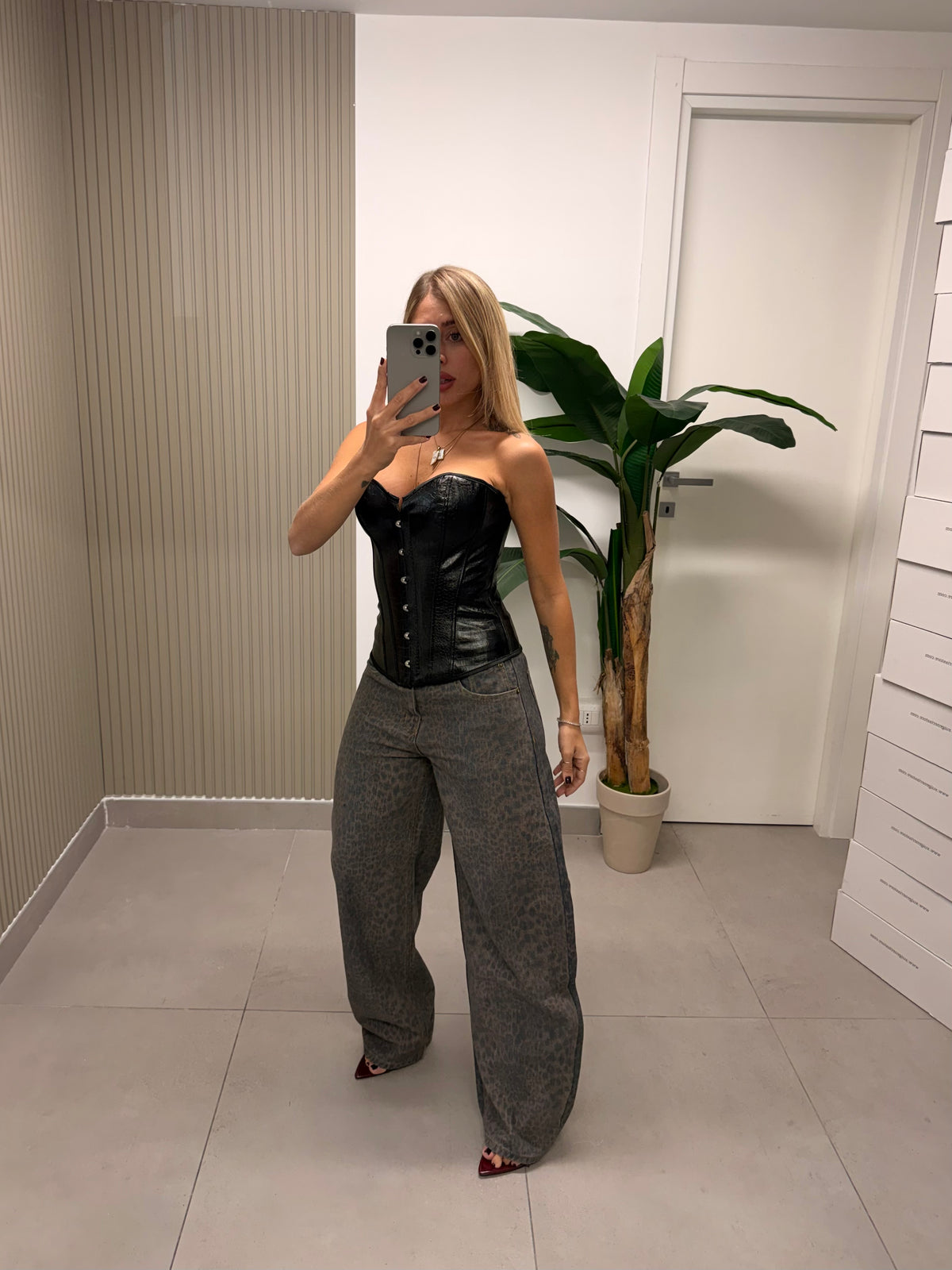 JEANS BARRELL ANIMALIER VINTAGE