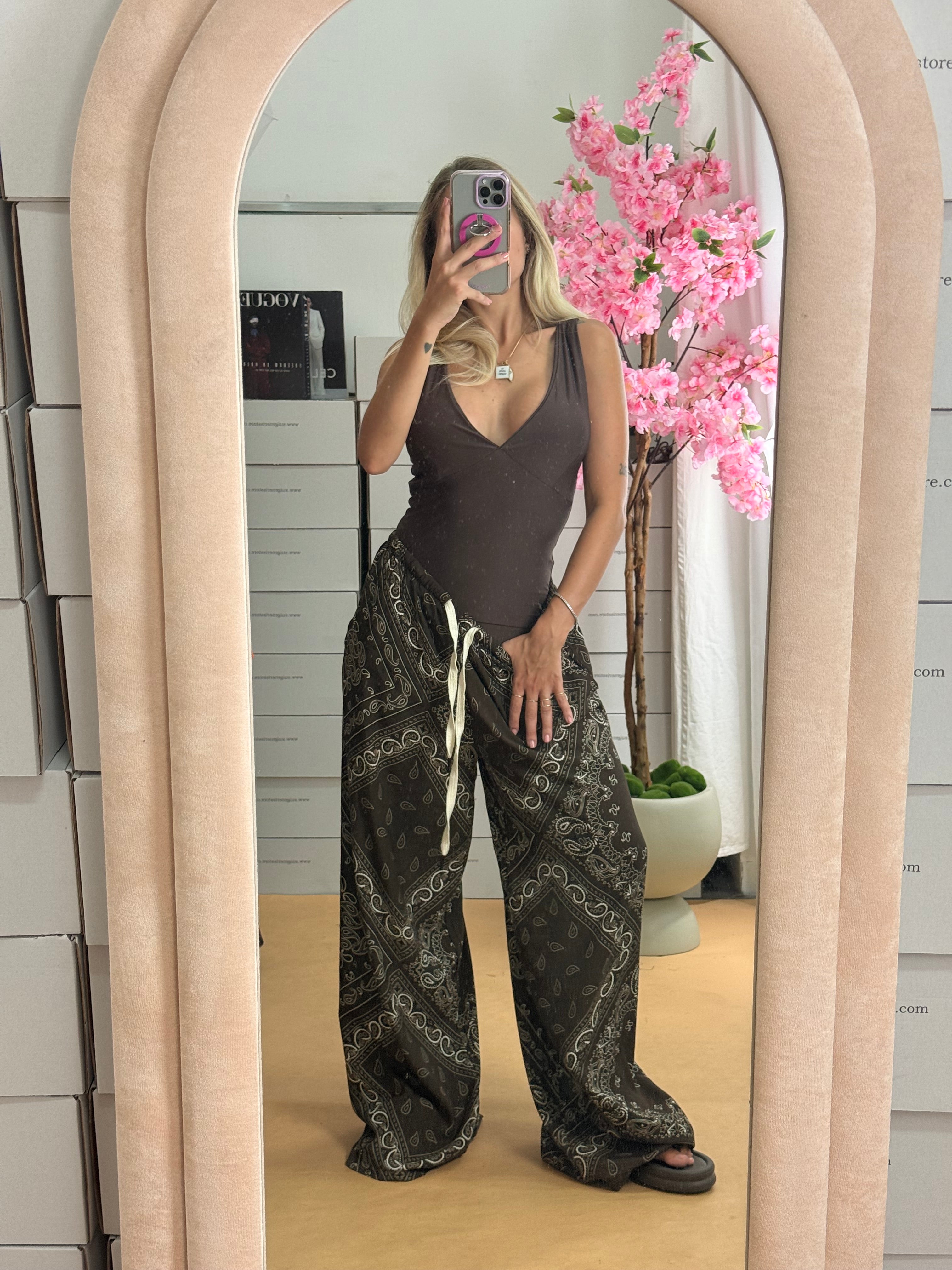 PANTALONE BANDANA MARRONE