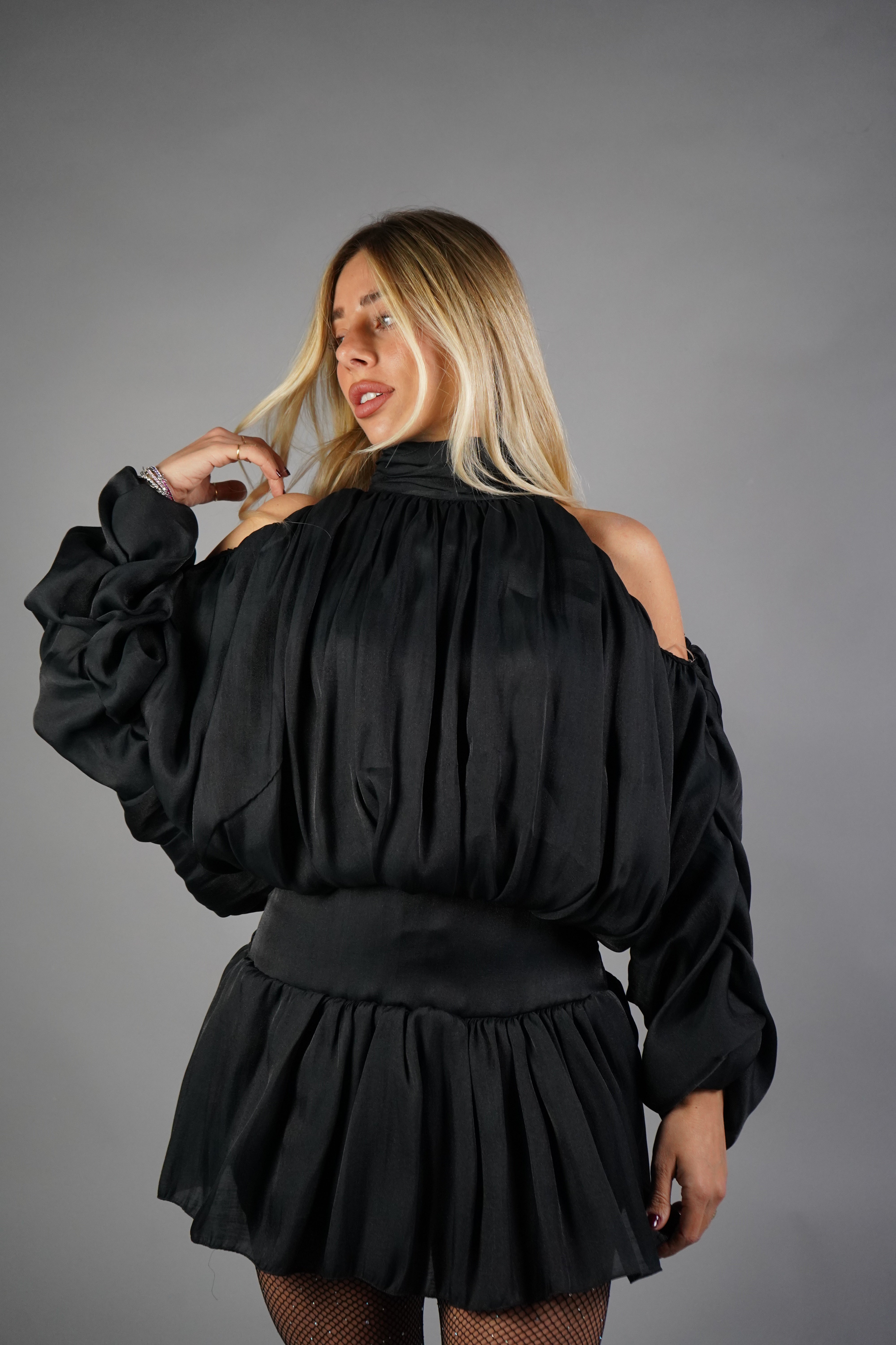MINI DRESS BALLON NERO